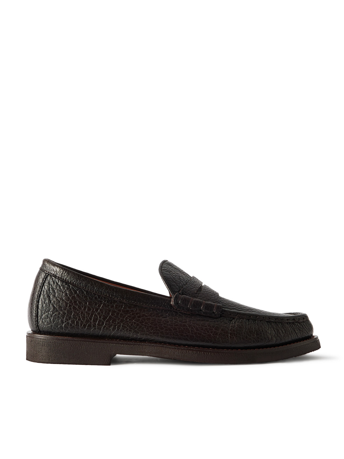 Officine Creative Balfron Flexi 001 Full-grain Deerskin Penny Loafers In Brown
