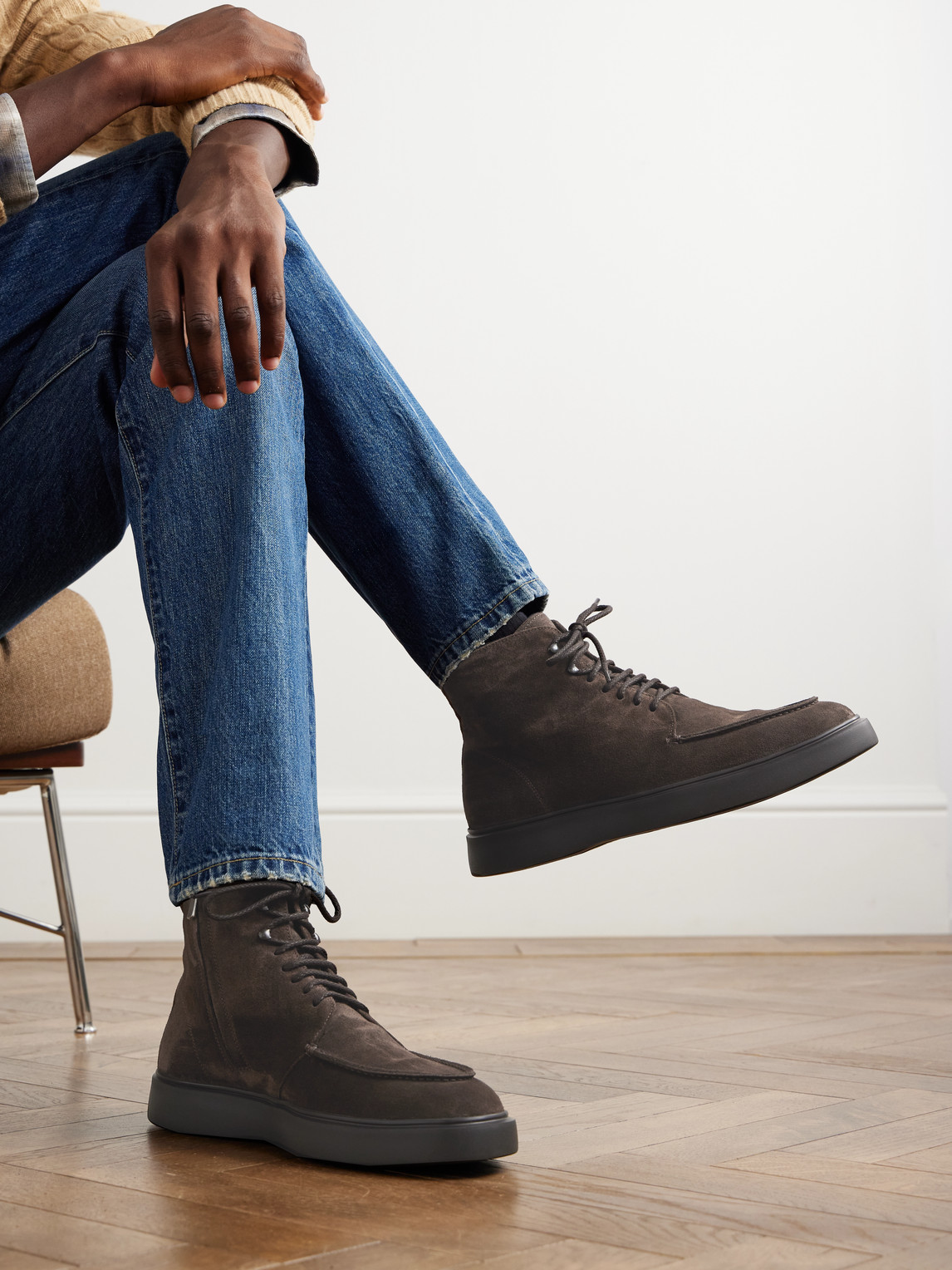 Officine Creative Frame 004 Suede Chukka Boots In Brown