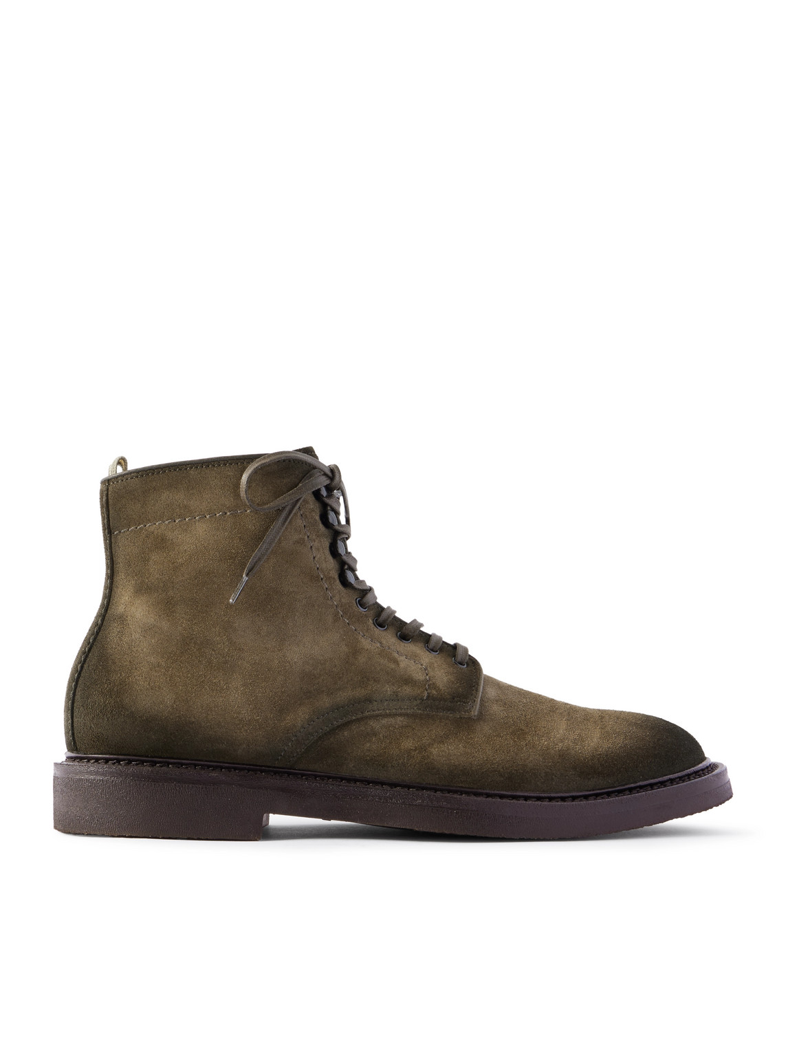 Officine Creative Hopkins Flexi 203 Suede Boots In Green