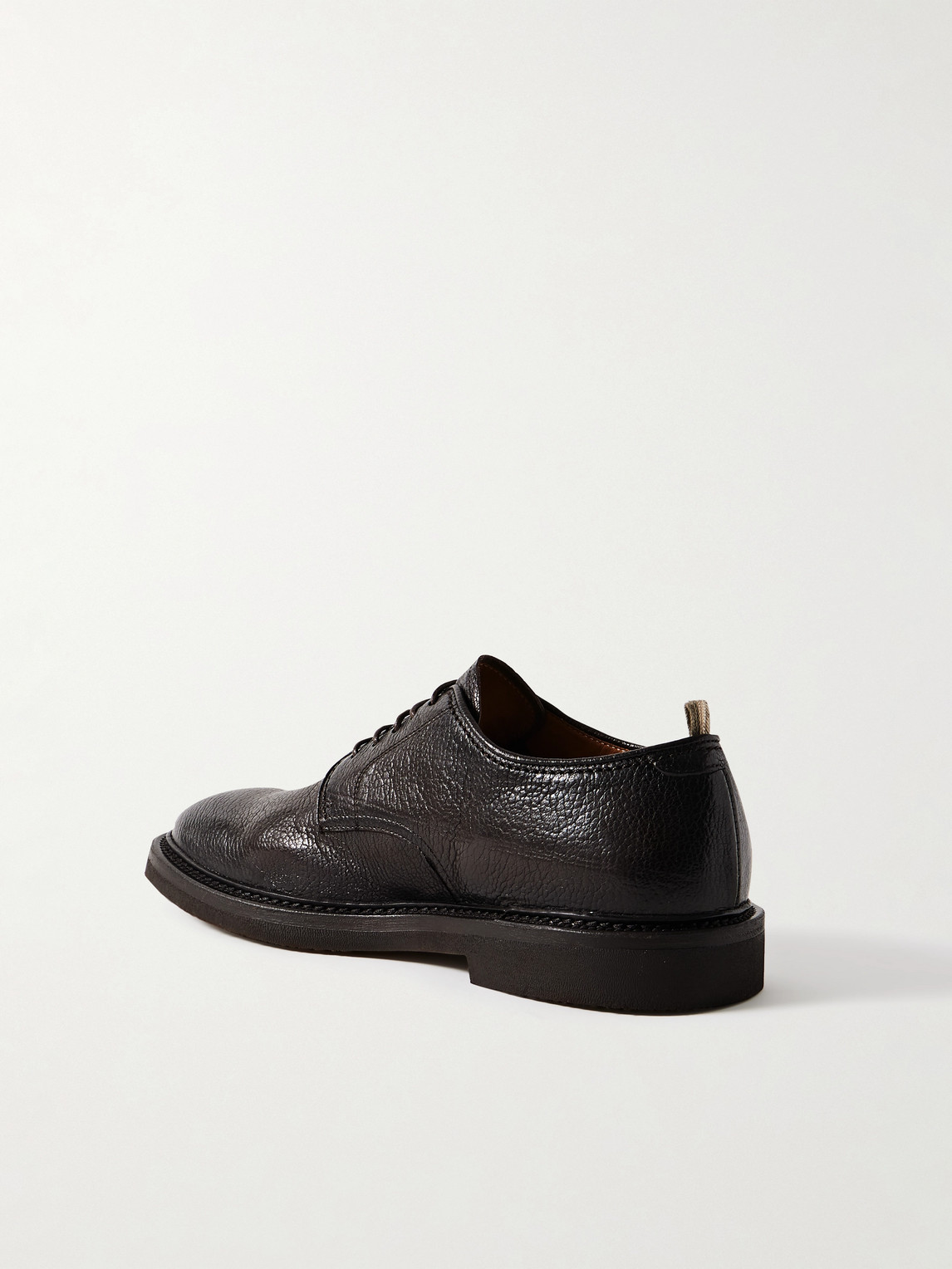 Officine Creative Hopkins Flexi 208 Full-grain Glossed-leather Derby Shoes In Black