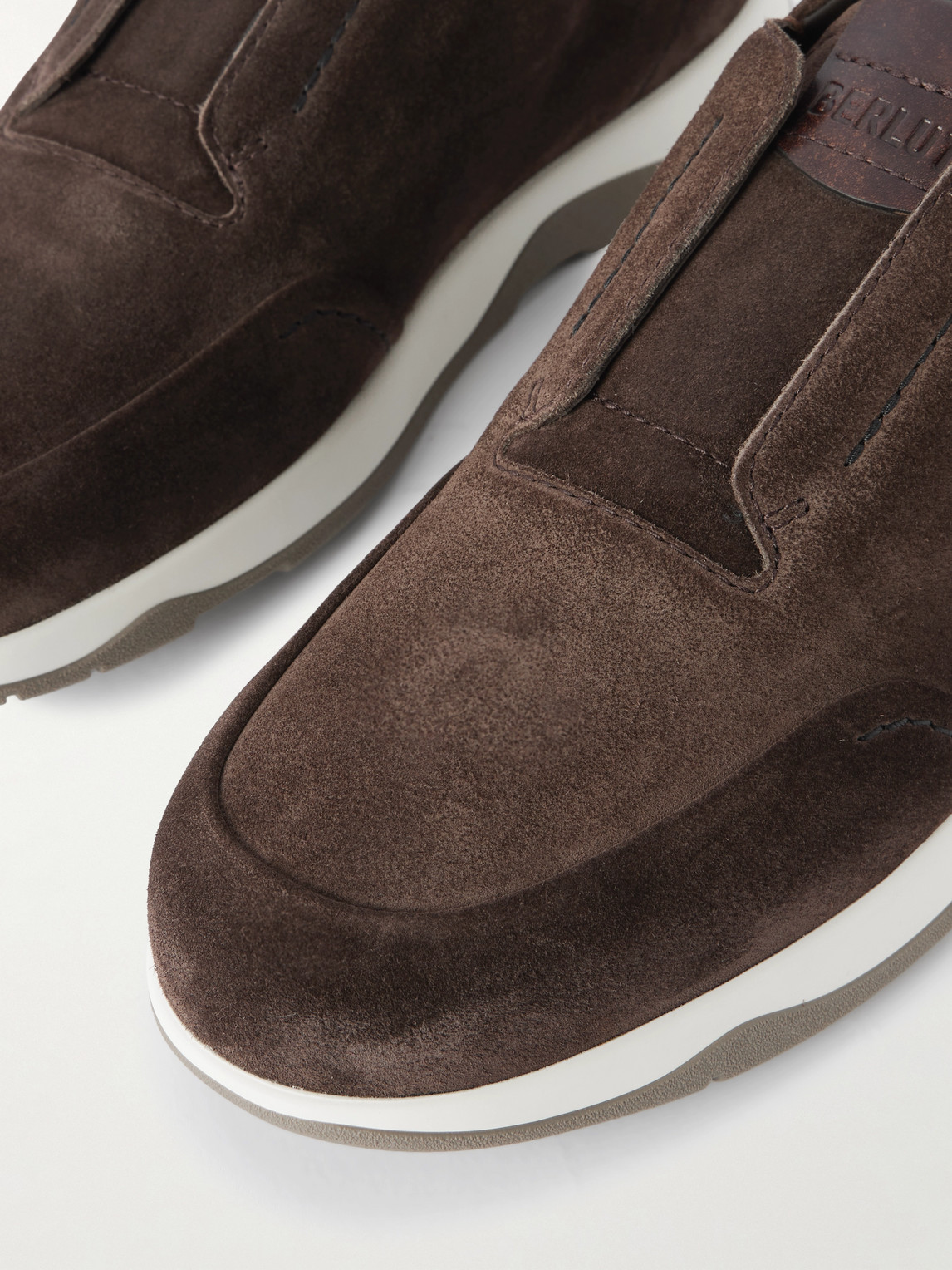 Berluti Echappée Suede Slip-on Sneakers In Brown