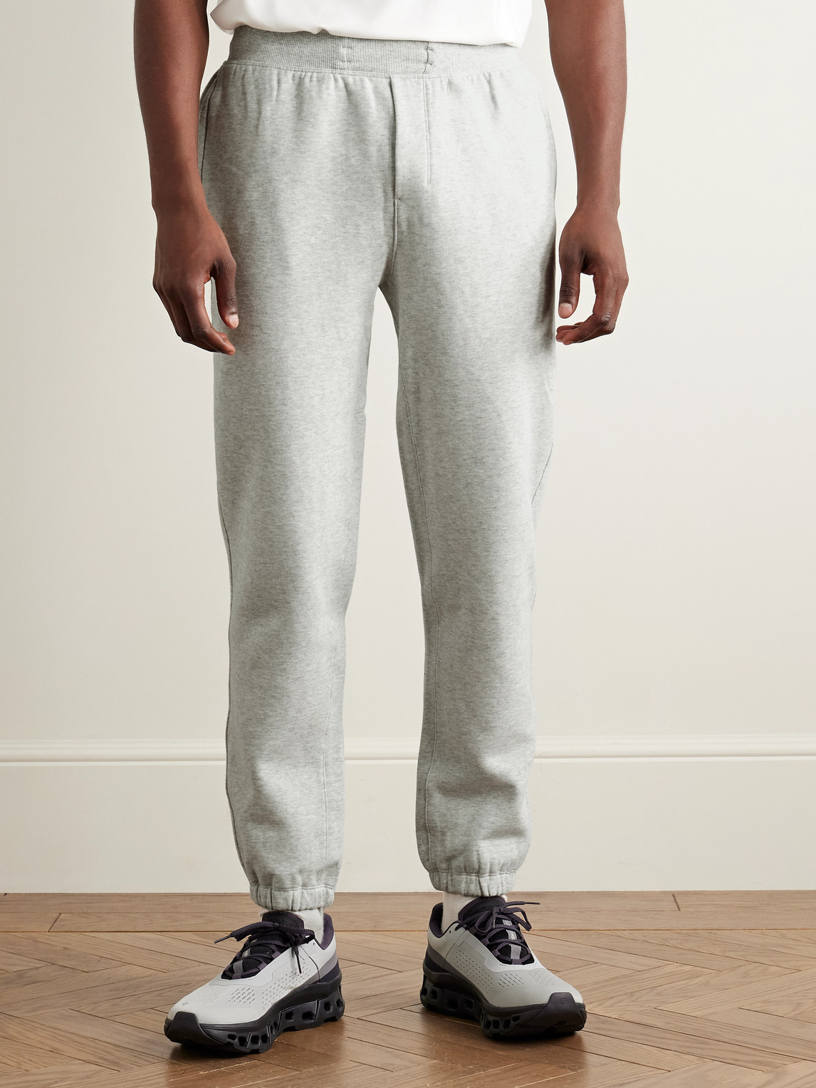 Lululemon Steady State Tapered Cotton-blend Jersey Sweatpants In Gray
