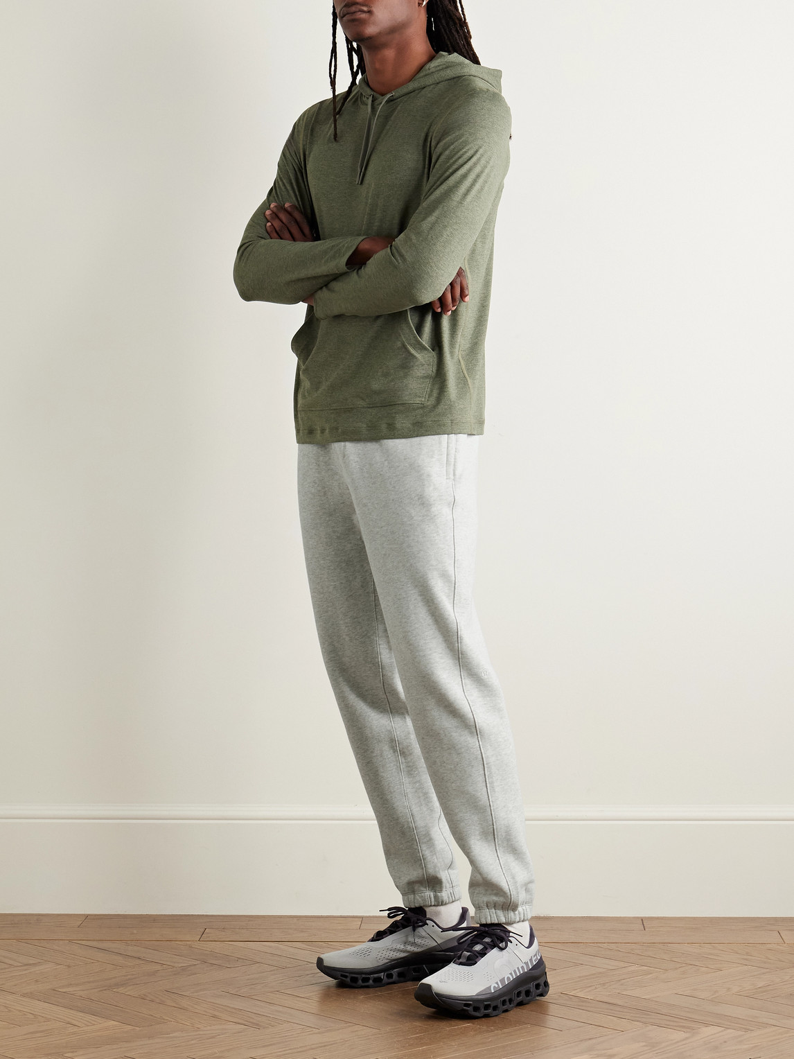 Lululemon Steady State Tapered Cotton-blend Jersey Sweatpants In Gray