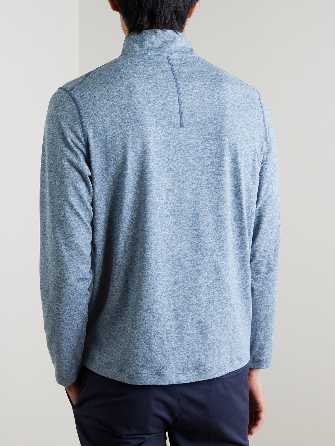 Lululemon Slim-fit Stretch Recycled-jersey Half-zip Top In Blue