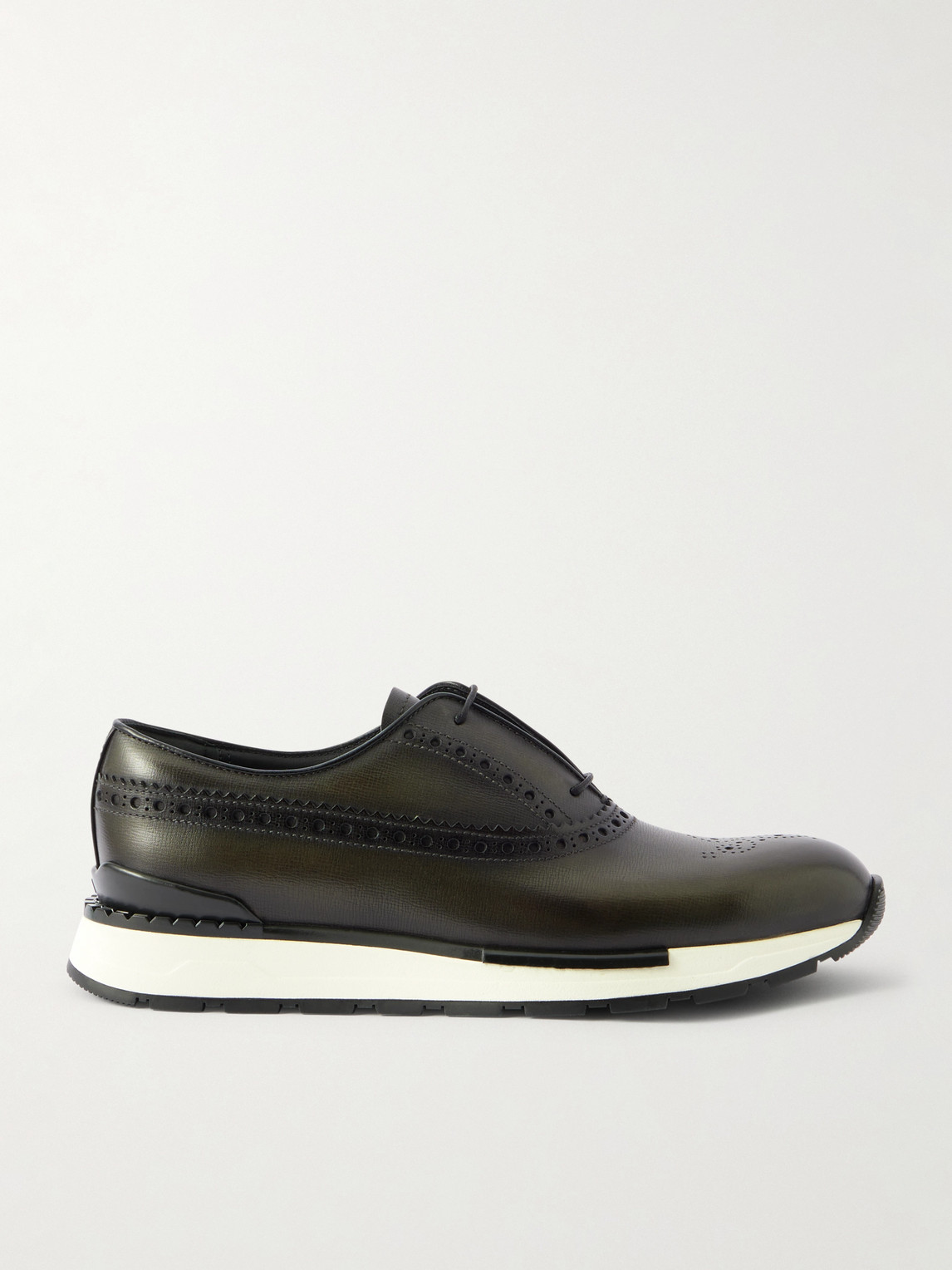 Berluti Fast Track Venezia Leather Oxford Sneakers In Green