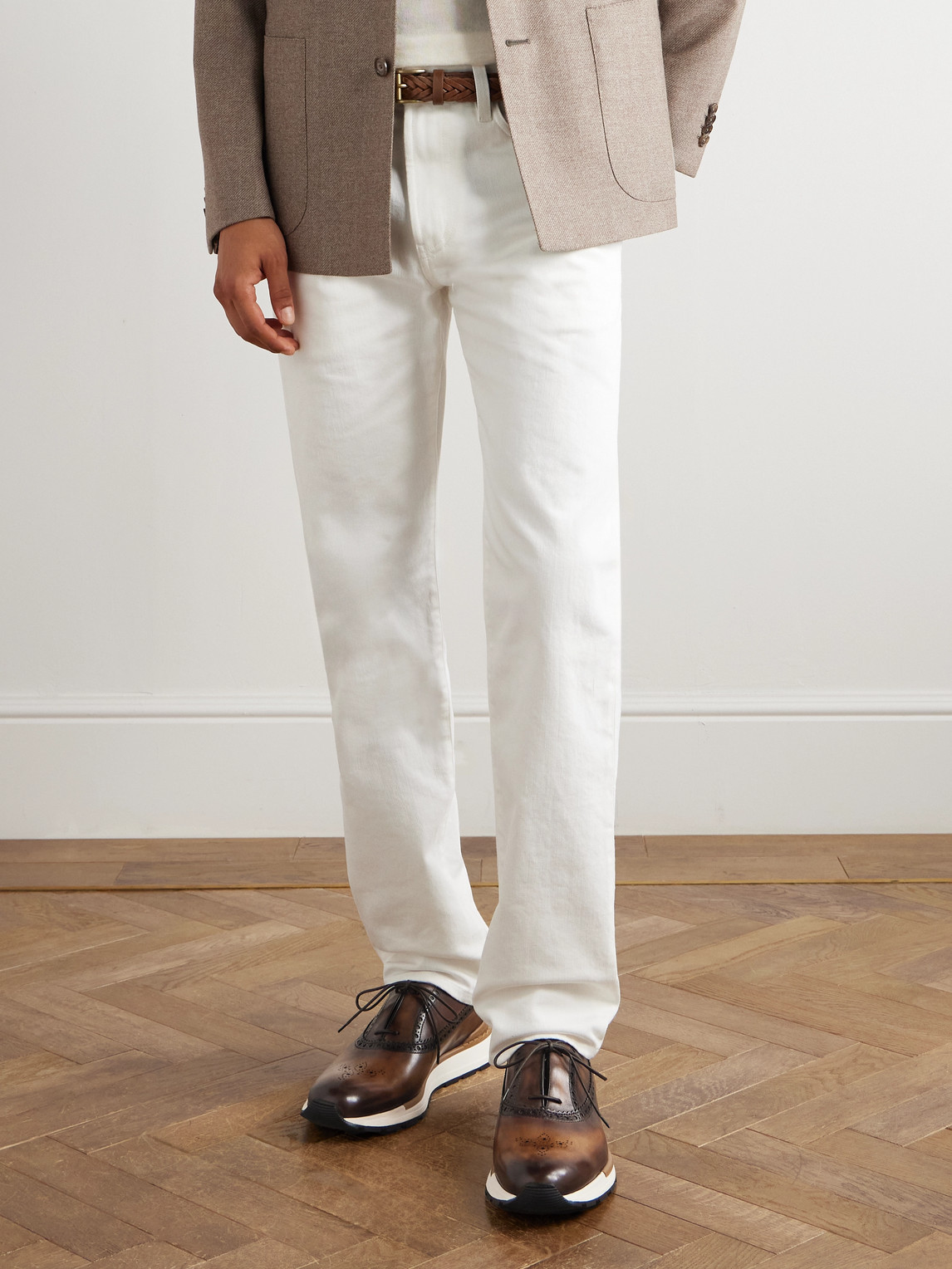 Berluti Fast Track Venezia Leather Oxford Sneakers In Brown