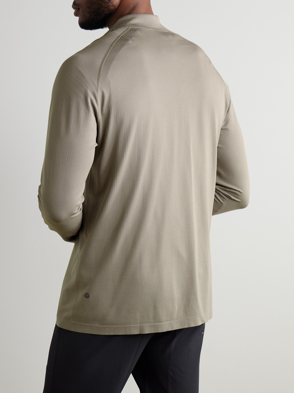 Lululemon Metal Vent Tech Slim-fit Stretch-jersey Half-zip Top In Green