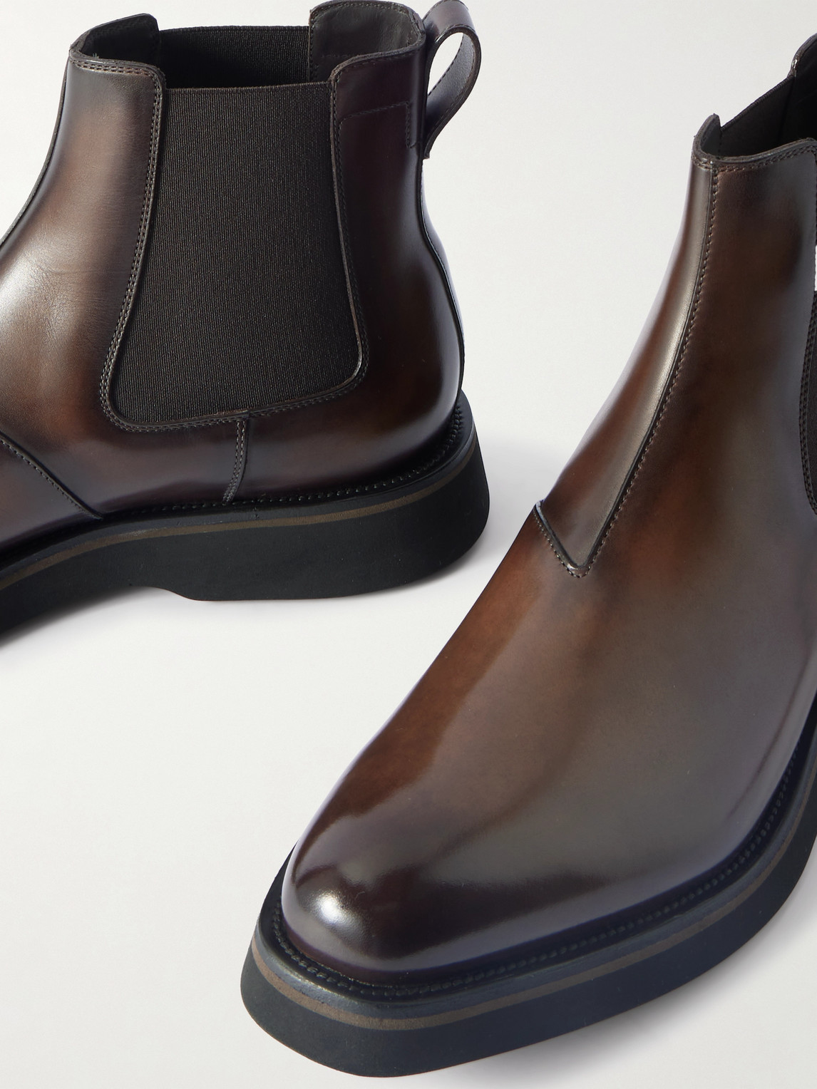 Berluti Alessio Venezia Leather Chelsea Boots In Brown