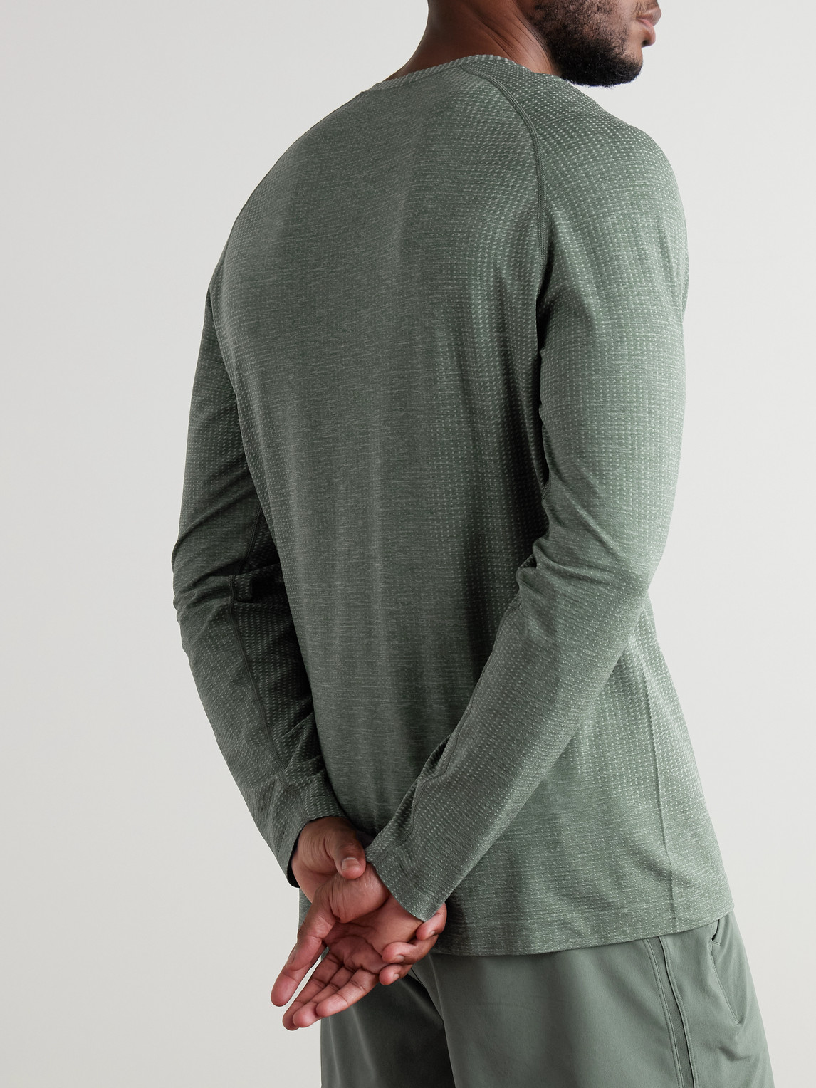 Lululemon Metal Vent Tech Stretch-mesh T-shirt In Green