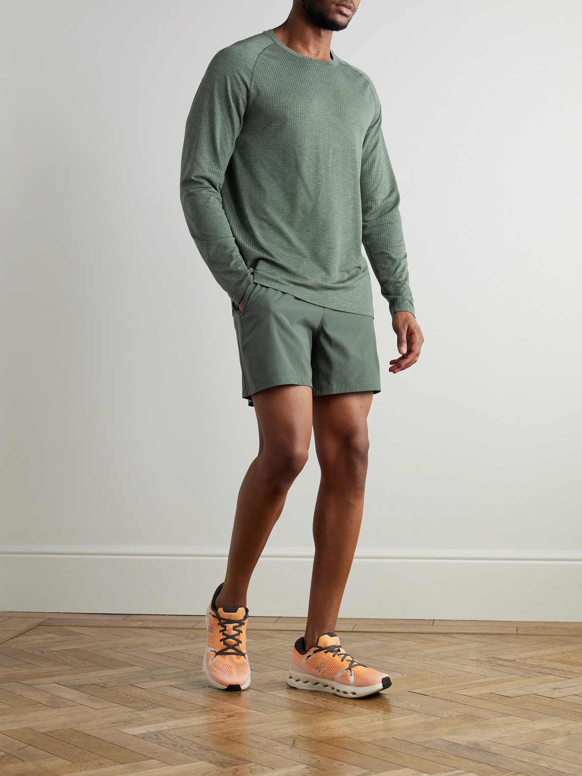 Lululemon Metal Vent Tech Stretch-mesh T-shirt In Green