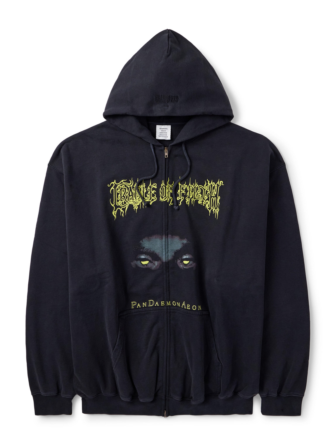 Cradle of Filth Oversized Printed Cotton-Jersey Zip-Up Hoodie