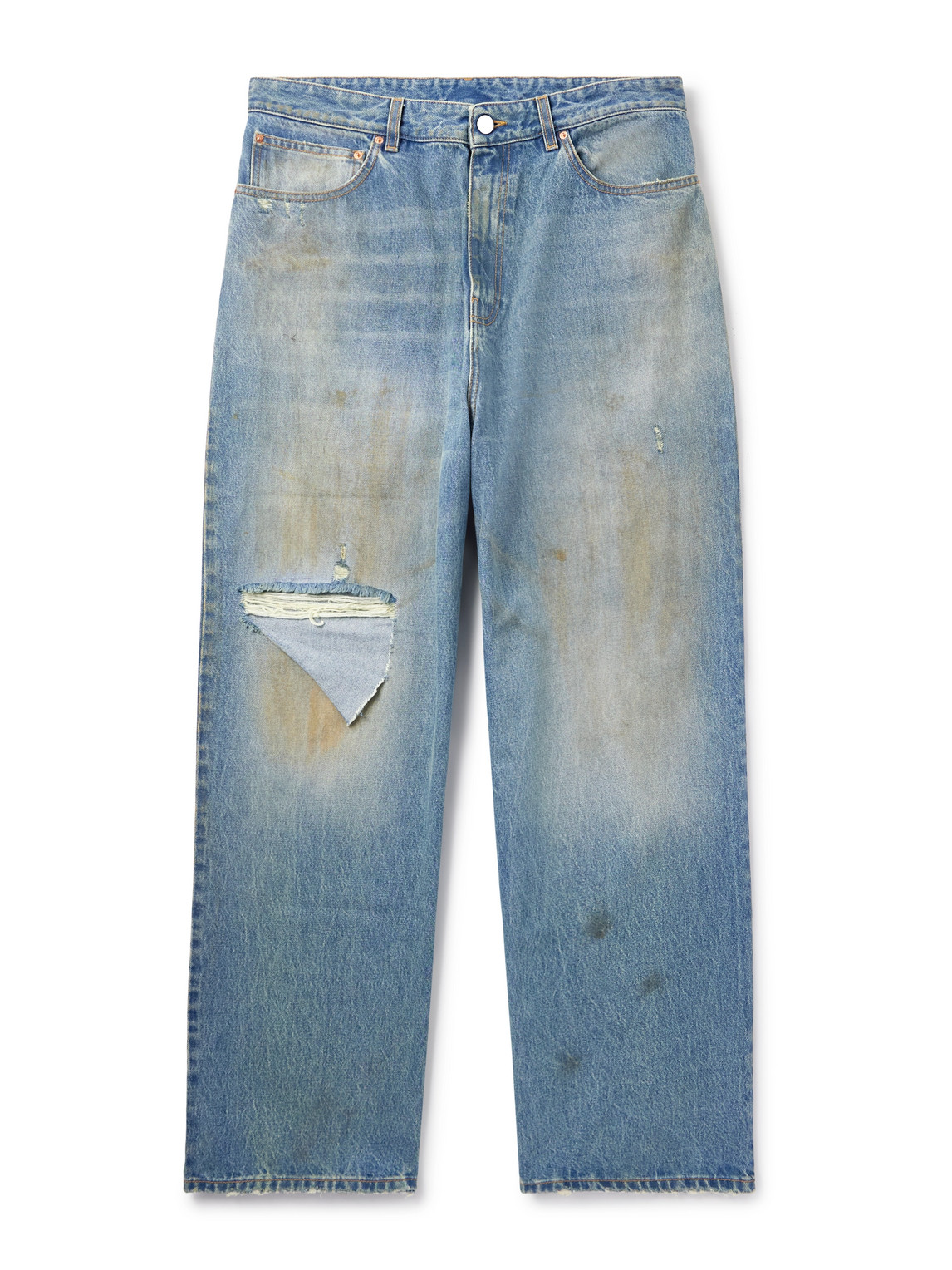 Vetements Straight-leg Distressed Jeans In Blue