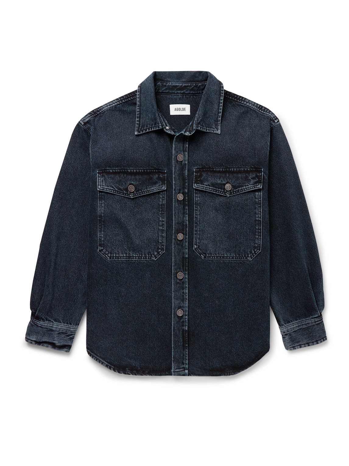 Agolde Park Denim Shirt Jacket In Black