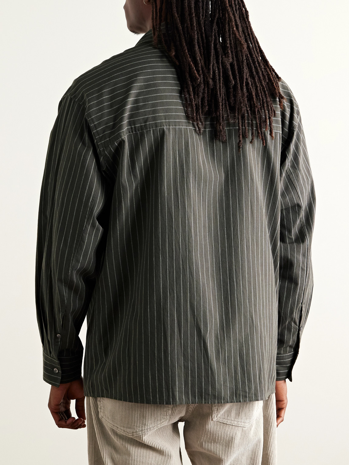  Agolde - Aurel Striped Cotton Shirt - Men - Gray - Xs 