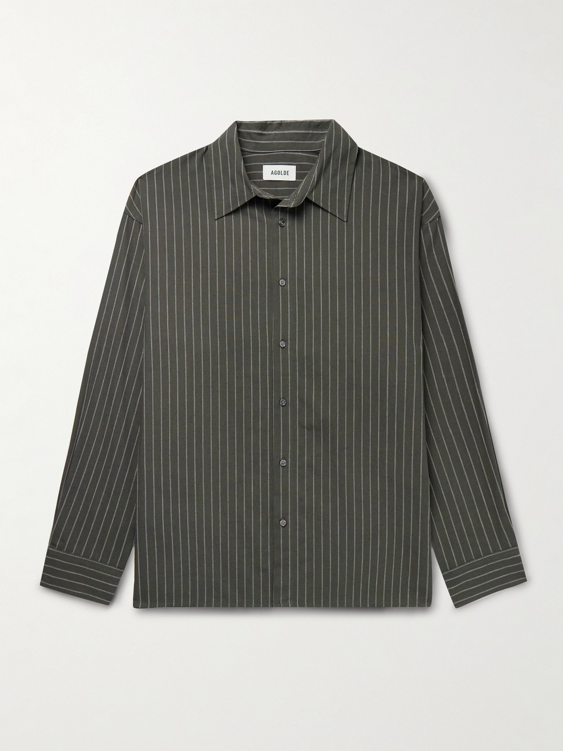 Agolde Aurel Striped Cotton Shirt In Multi