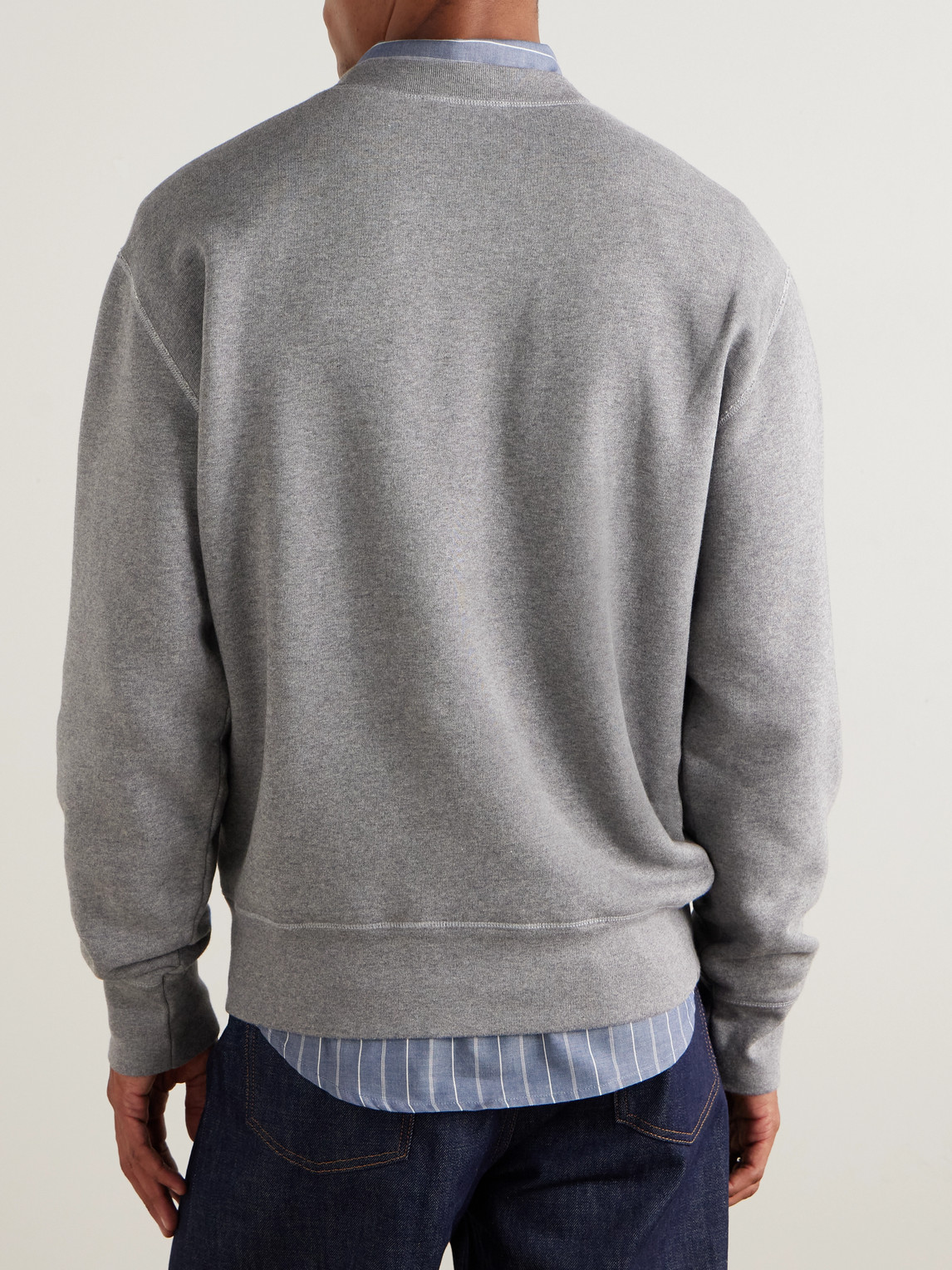 Apc Marc Jacobs Logo-print Cotton-jersey Sweatshirt In Gray
