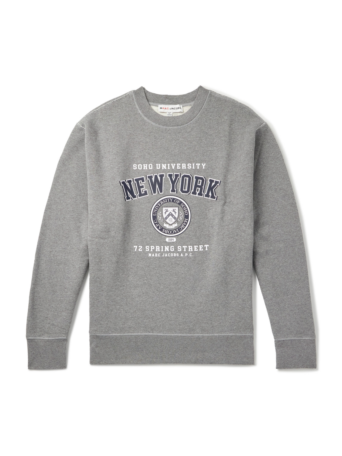 Apc Marc Jacobs Logo-print Cotton-jersey Sweatshirt In Gray