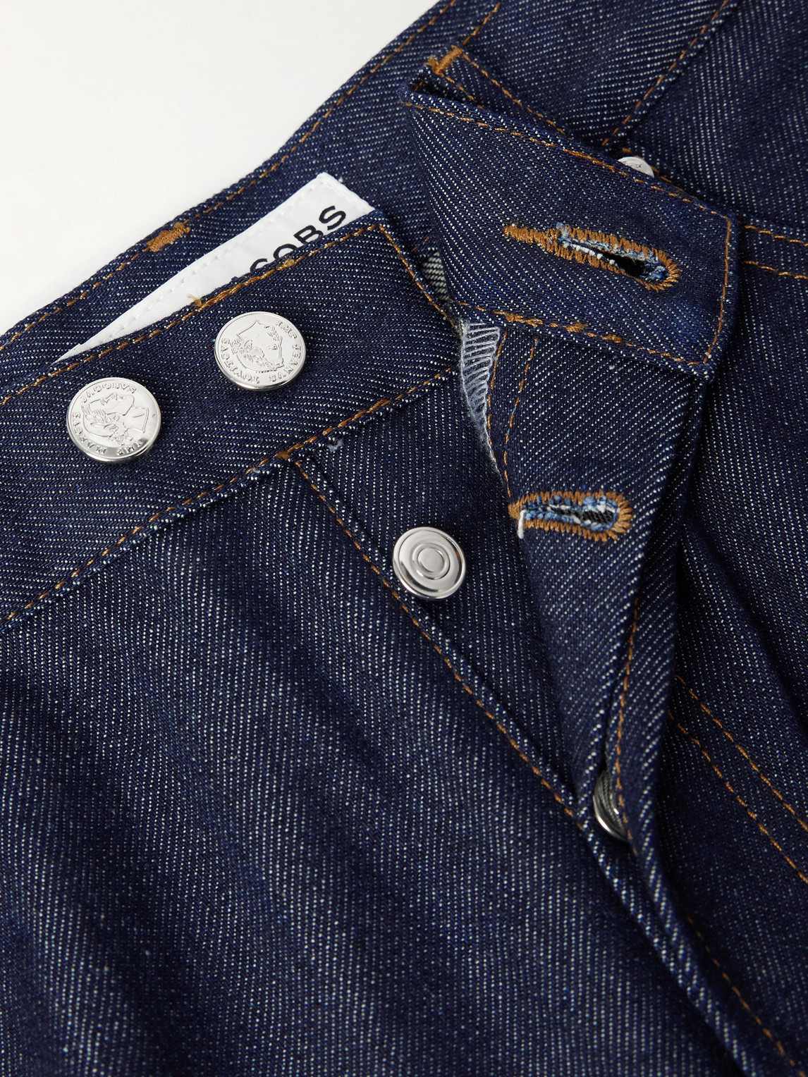 Apc Marc Jacobs Aaron Wide-leg Logo-embroidered Jeans In Blue