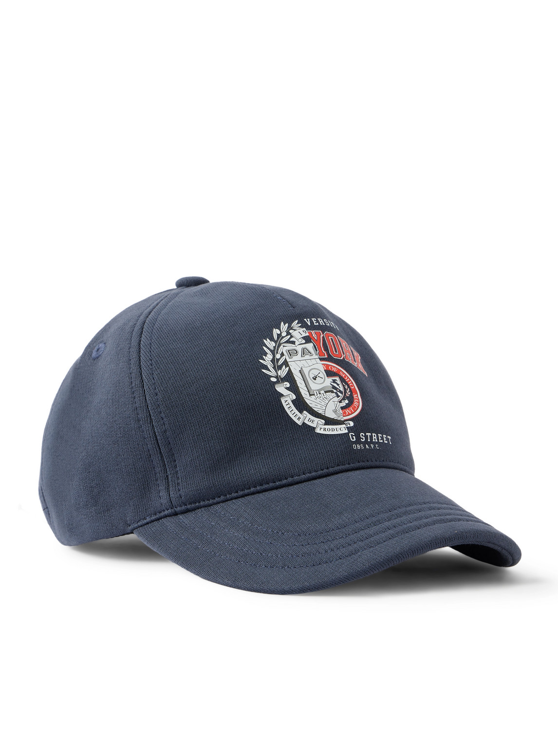 Apc Marc Jacobs Logo-embroidered Cotton-jersey Baseball Cap In Blue