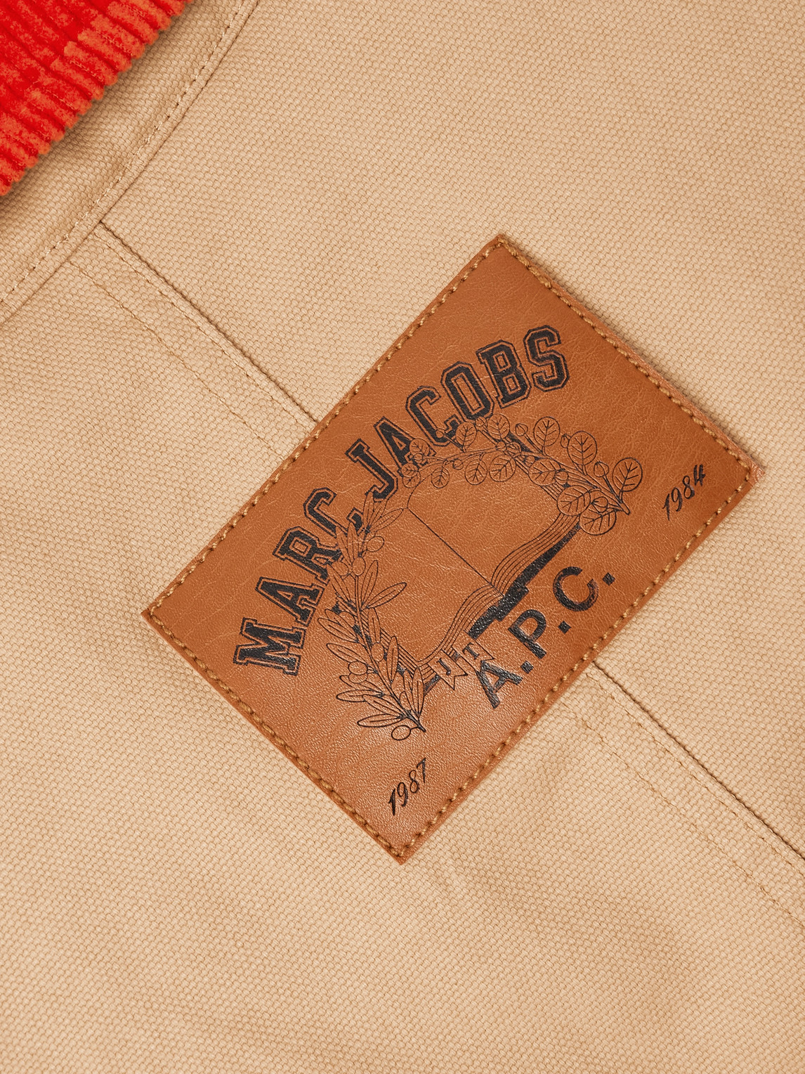 Apc Marc Jacobs Corduroy-trimmed Cotton-canvas Jacket In Neutral
