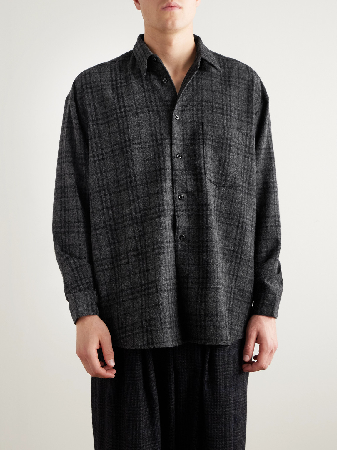 Garson Checked Wool-Blend Shirt — 2