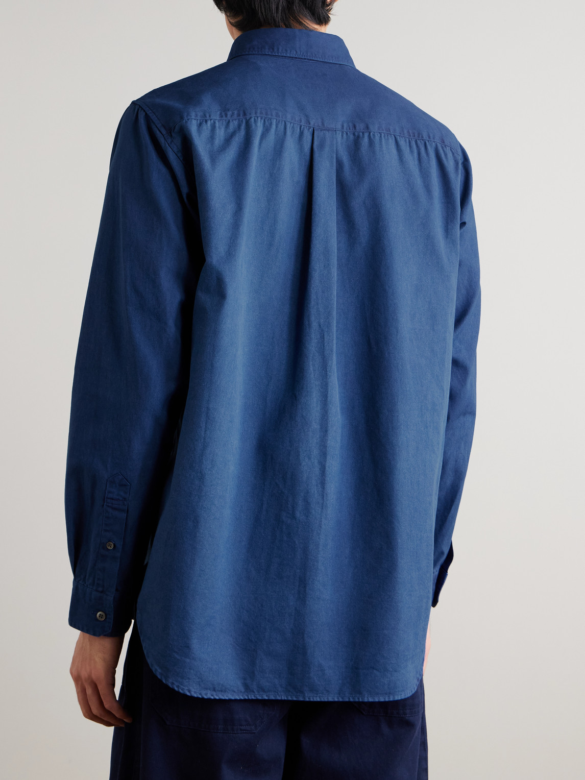 Button-Down Collar Indigo-Dyed Cotton Oxford Shirt