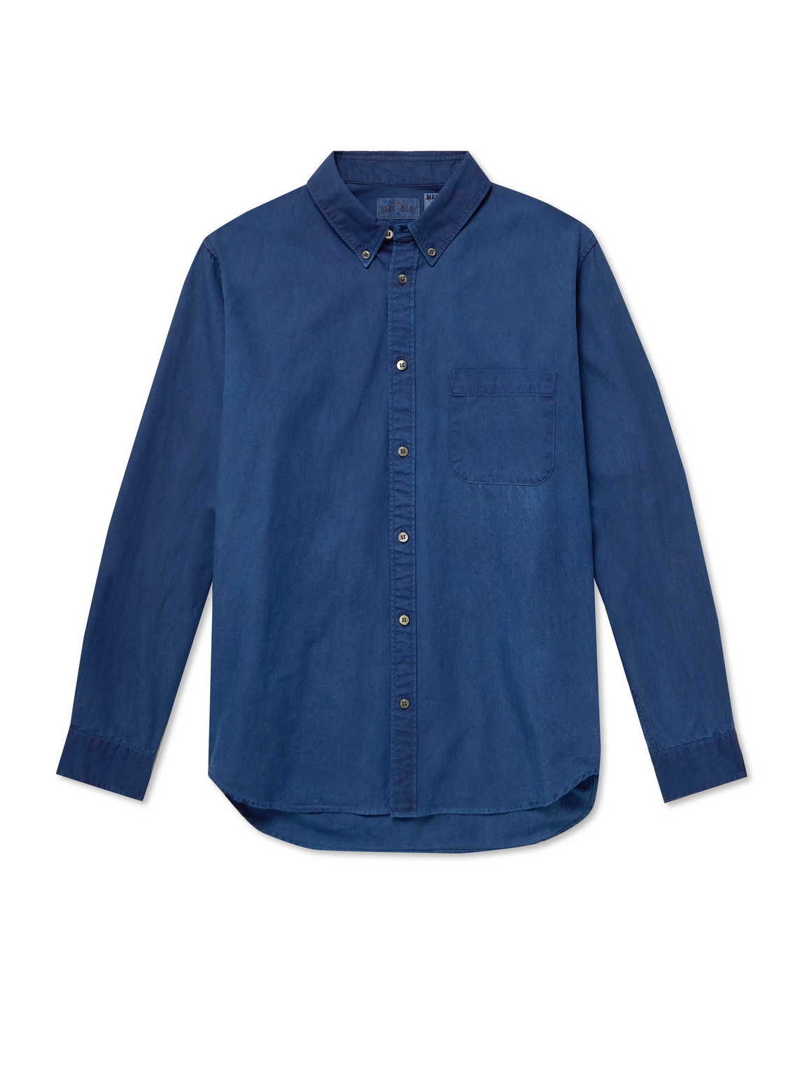 Blue Blue Japan Button-down Collar Indigo-dyed Cotton Oxford Shirt In Blue