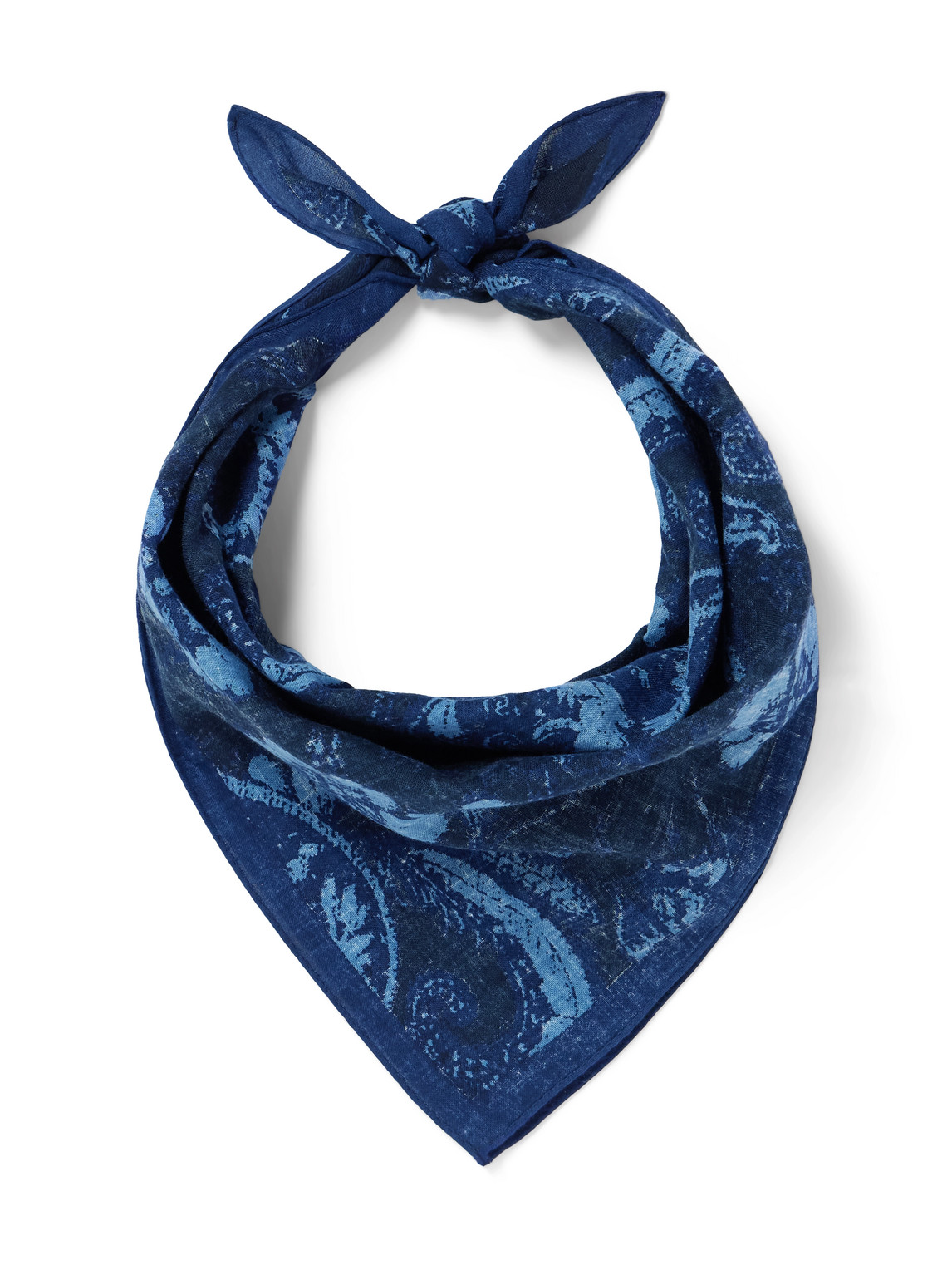 Blue Blue Japan Tsujigahana Printed Cotton Bandana In Blue