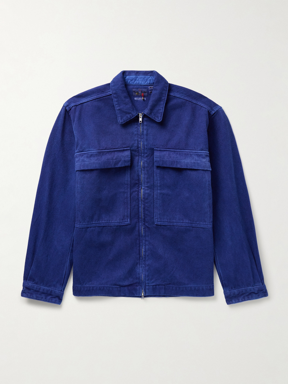 Blue Blue Japan Indigo-dyed Sashiko Cotton Jacket In Blue