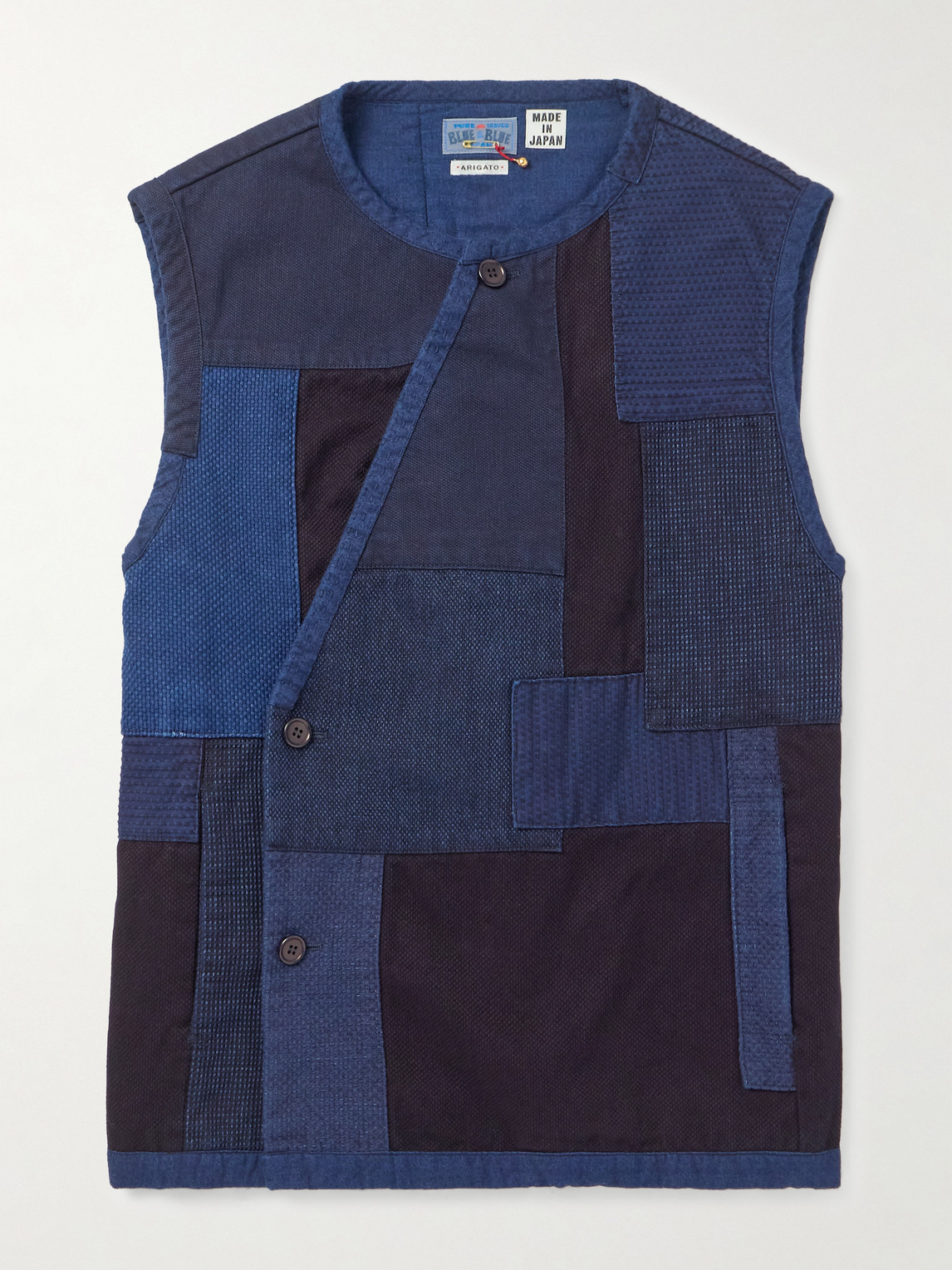 Blue Blue Japan Patchwork Cotton Gilet - Men