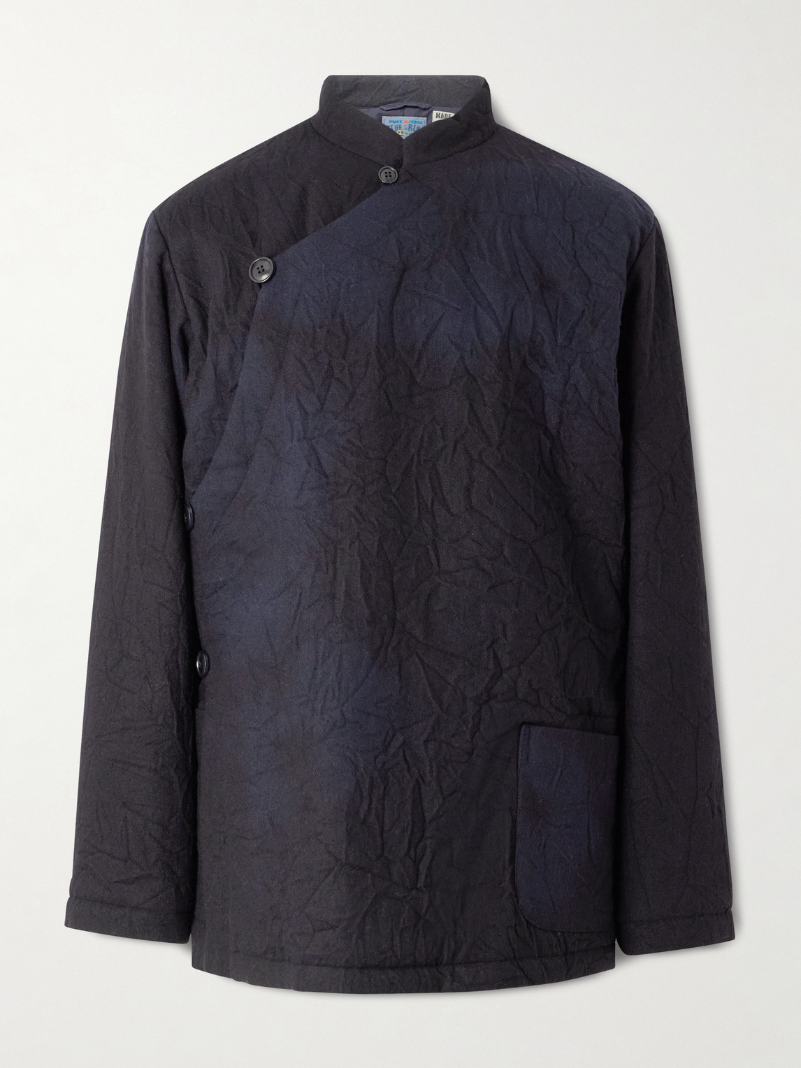 Blue Blue Japan Padded Crinkled Wool-Blend Jacket - Men