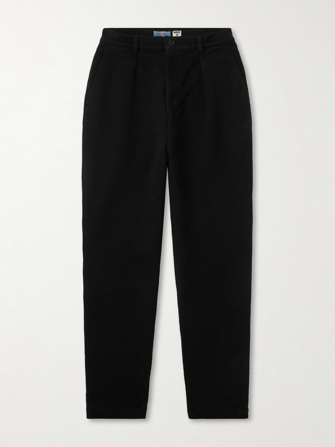 Blue Blue Japan Straight-leg Sashiko Cotton Trousers In Black