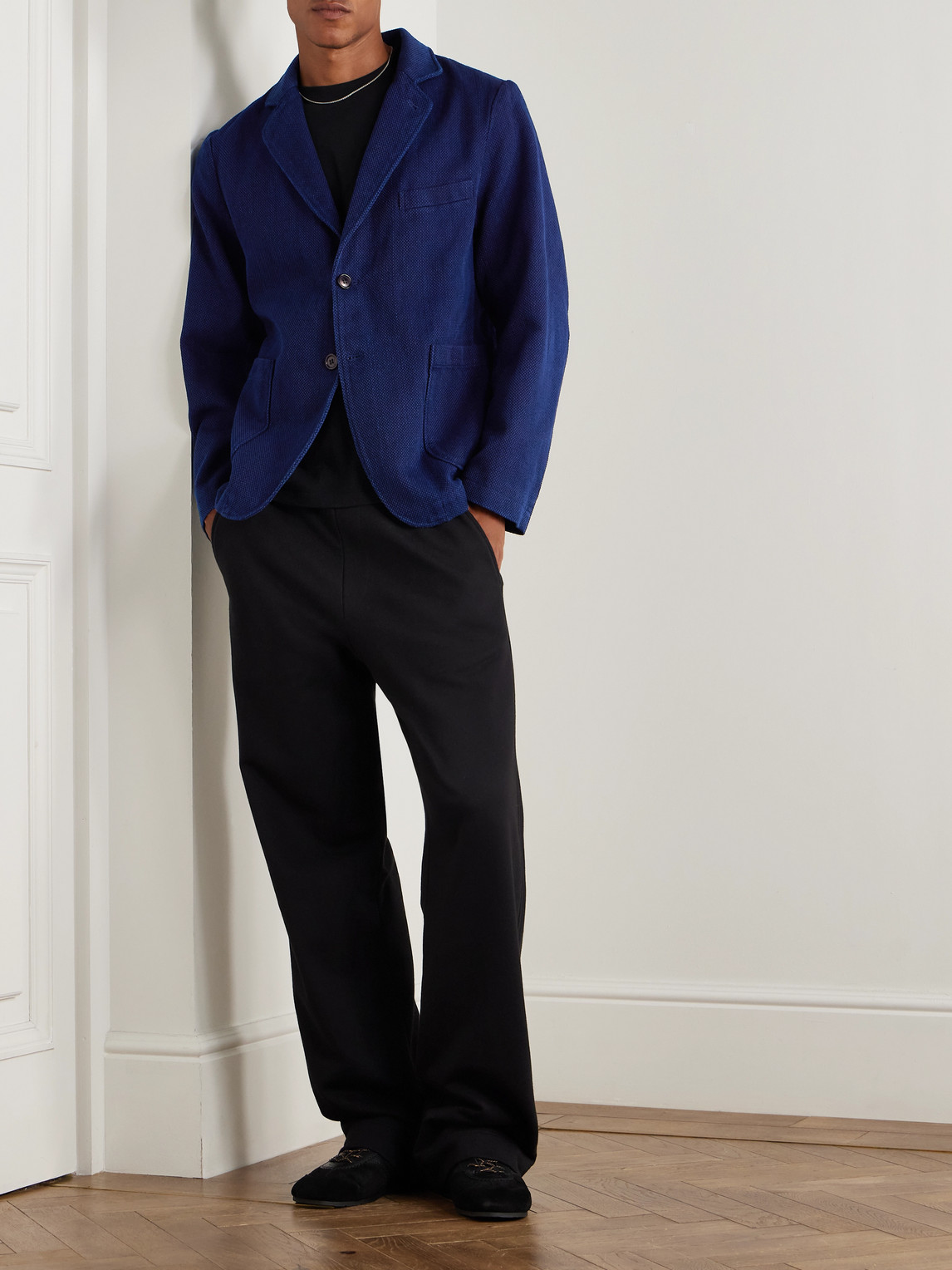 Sashiko Cotton-Piqué Suit Jacket