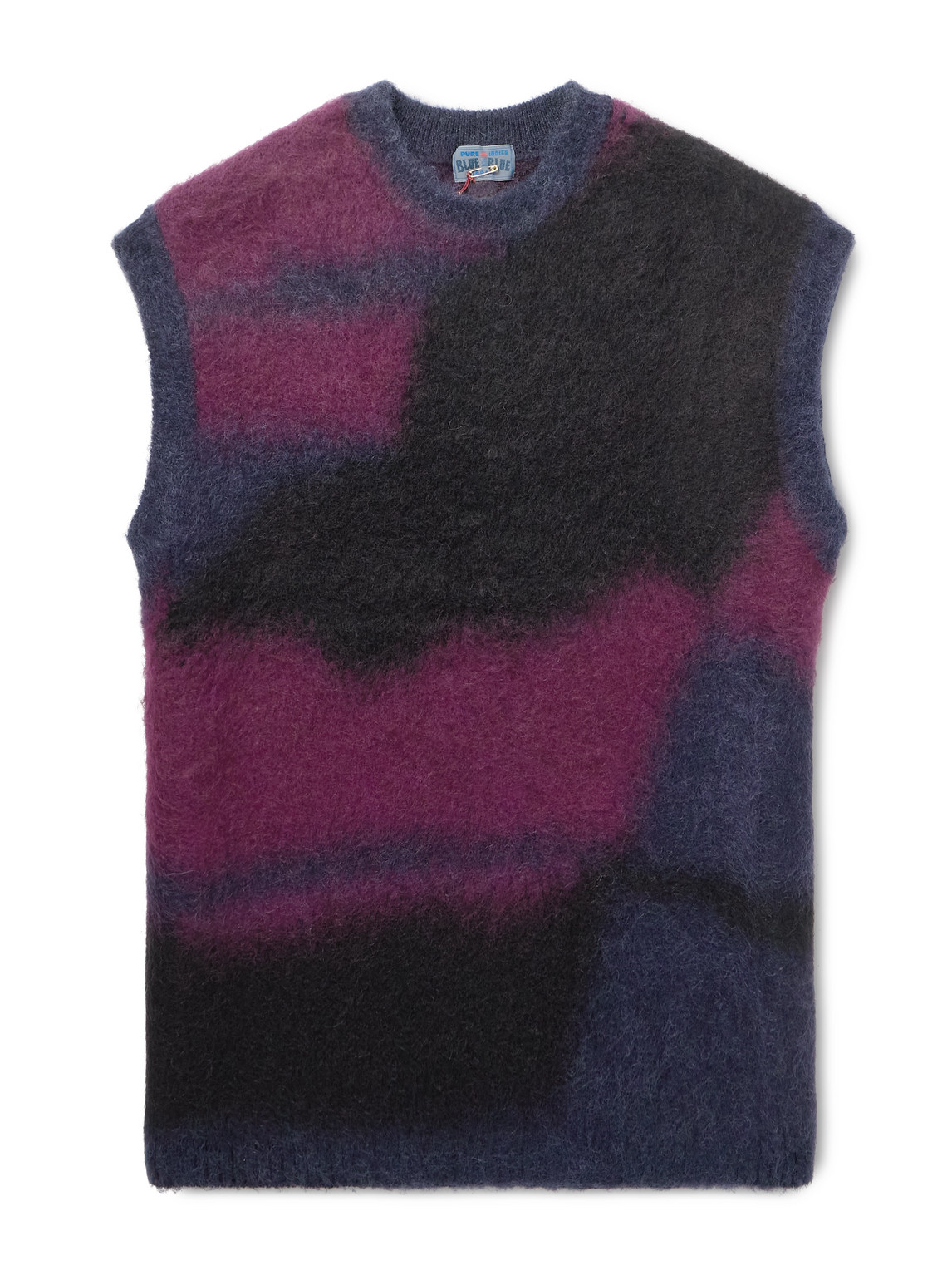 Blue Blue Japan Dégradé Brushed Jacquard-knit Sweater Vest In Multi