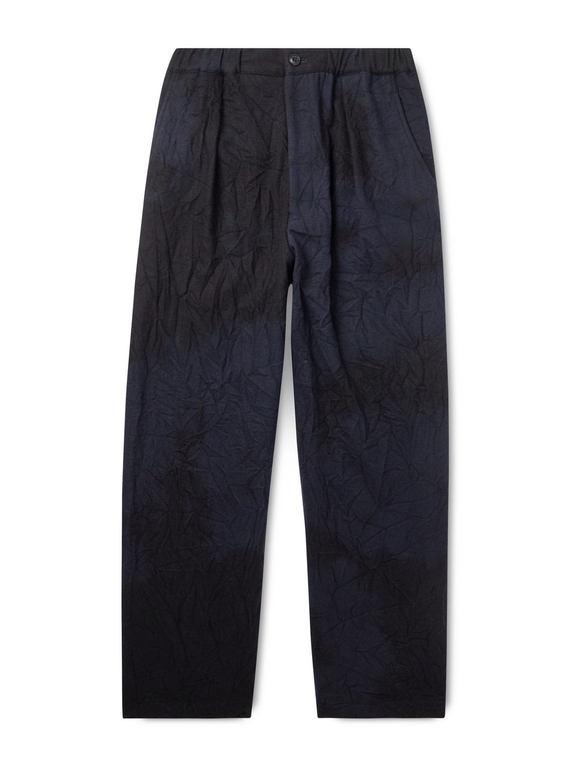 Blue Blue Japan Straight-leg Wool-blend Trousers In Blue