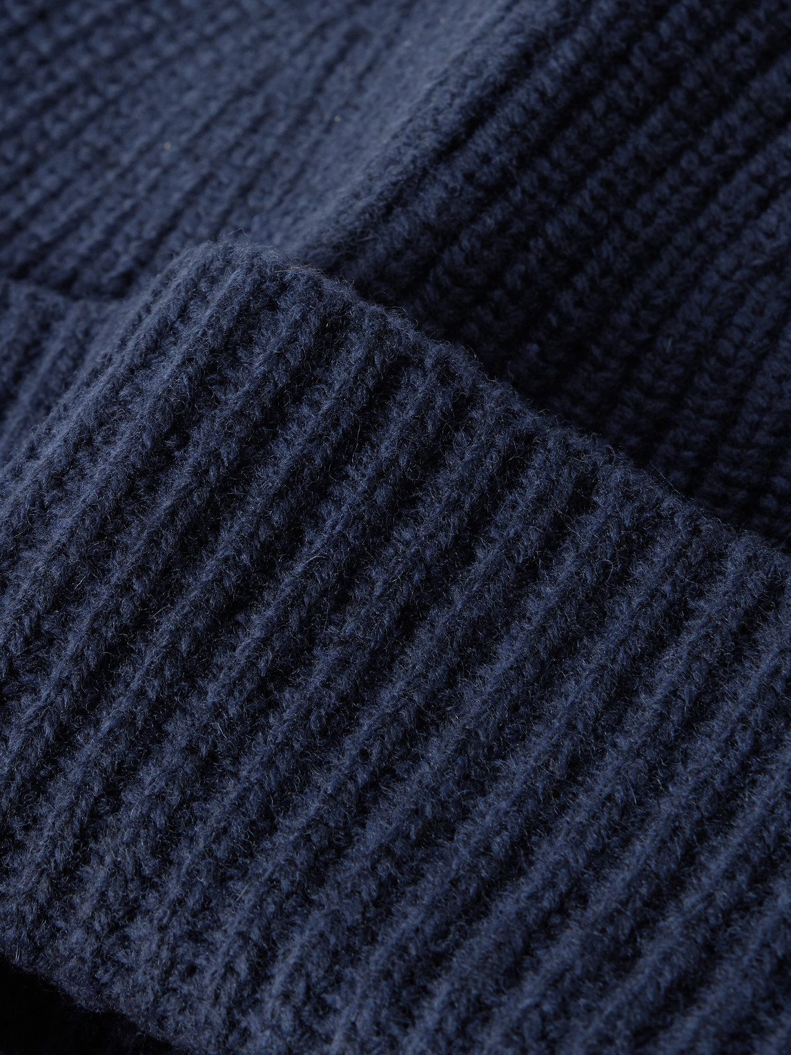 Blue Blue Japan Ribbed Wool And Cashmere-blend Beanie In Blue