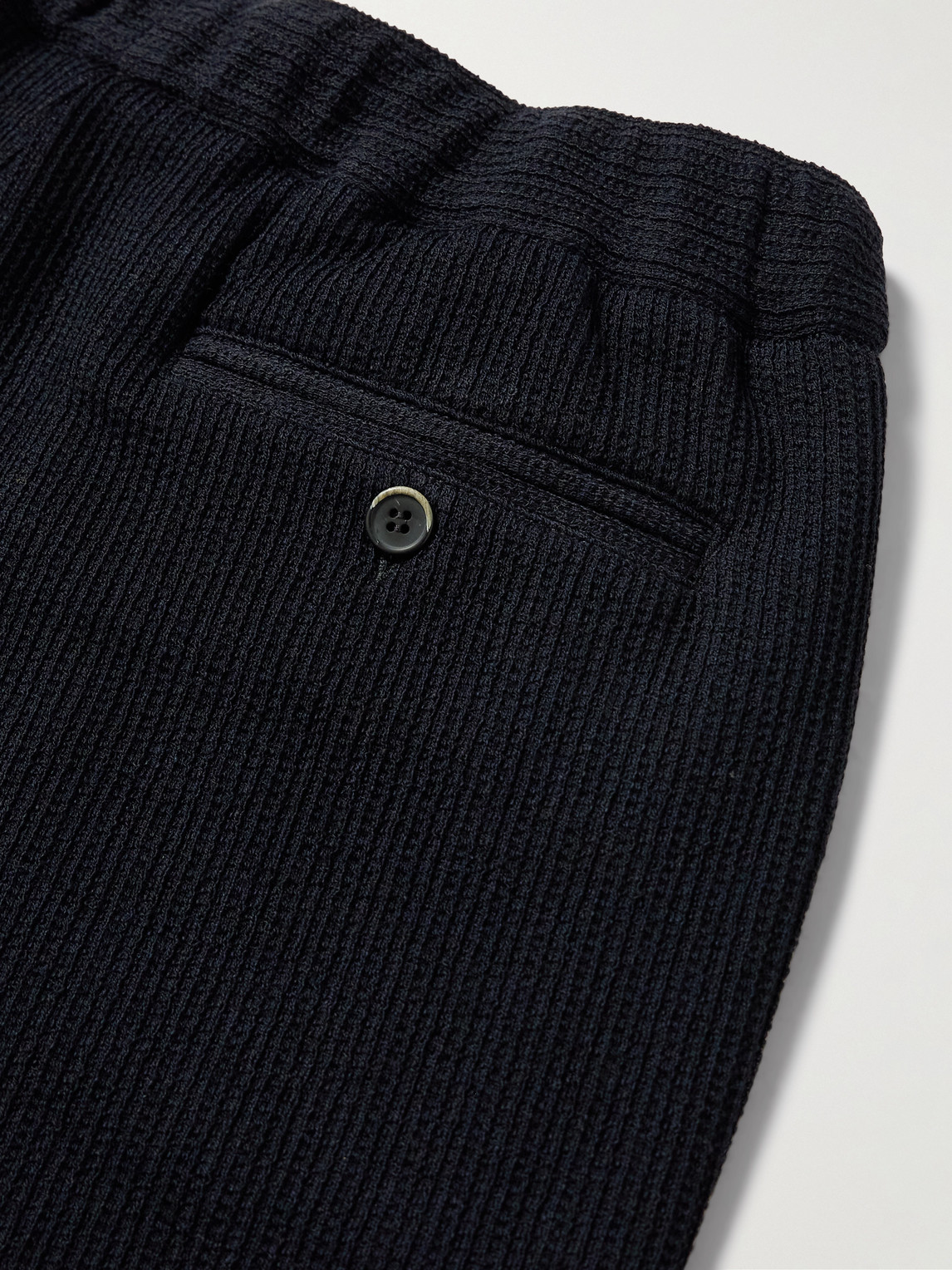 Barena Venezia Straight-leg Ribbed-knit Drawstring Trousers In Blue
