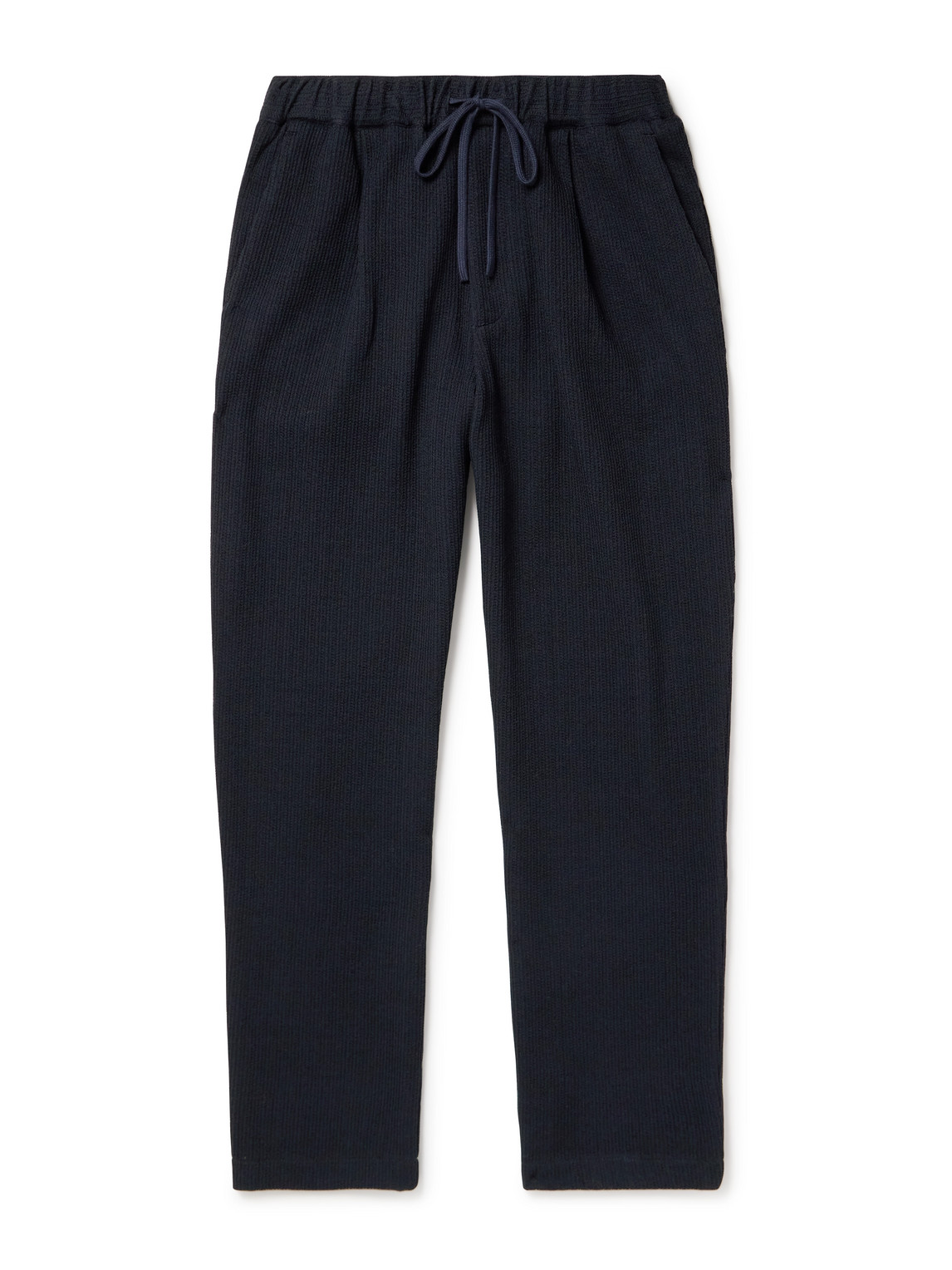 Barena Venezia Straight-leg Ribbed-knit Drawstring Trousers In Blue