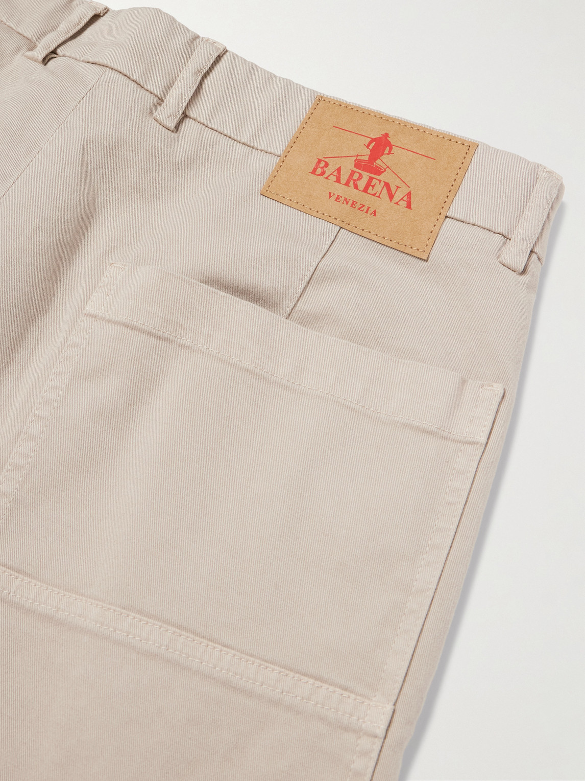 Barena Venezia Tapered Cropped Pleated Stretch-cotton Twill Trousers In Neutral