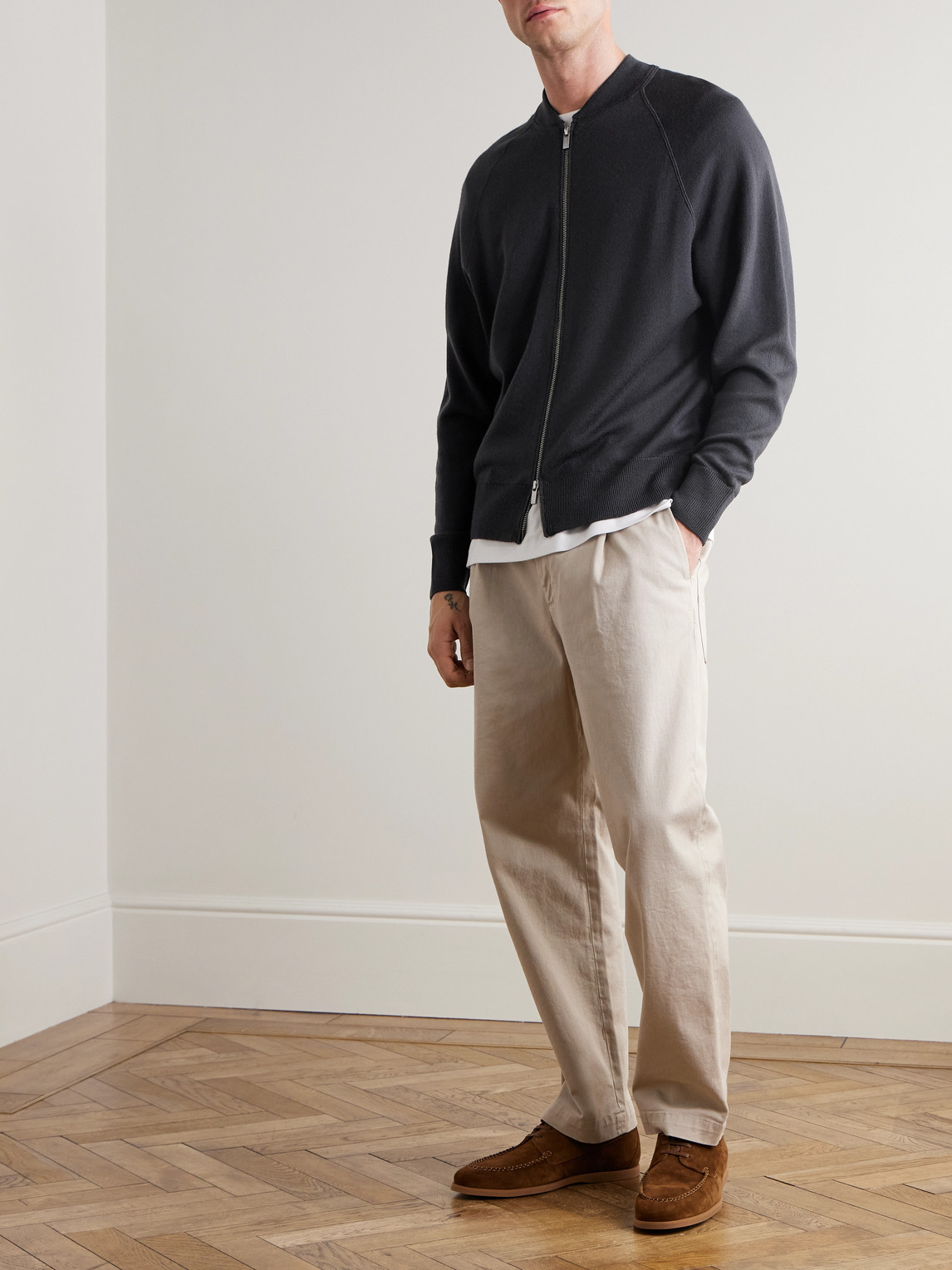Barena Venezia Tapered Cropped Pleated Stretch-cotton Twill Trousers In Neutral