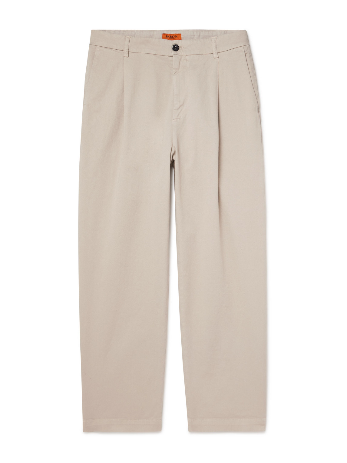 Barena Venezia Tapered Cropped Pleated Stretch-cotton Twill Trousers In Neutral