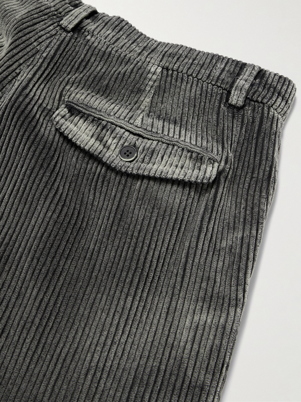Barena Venezia Canasta Straight-leg Garment-dyed Cotton-corduroy Trousers In Black