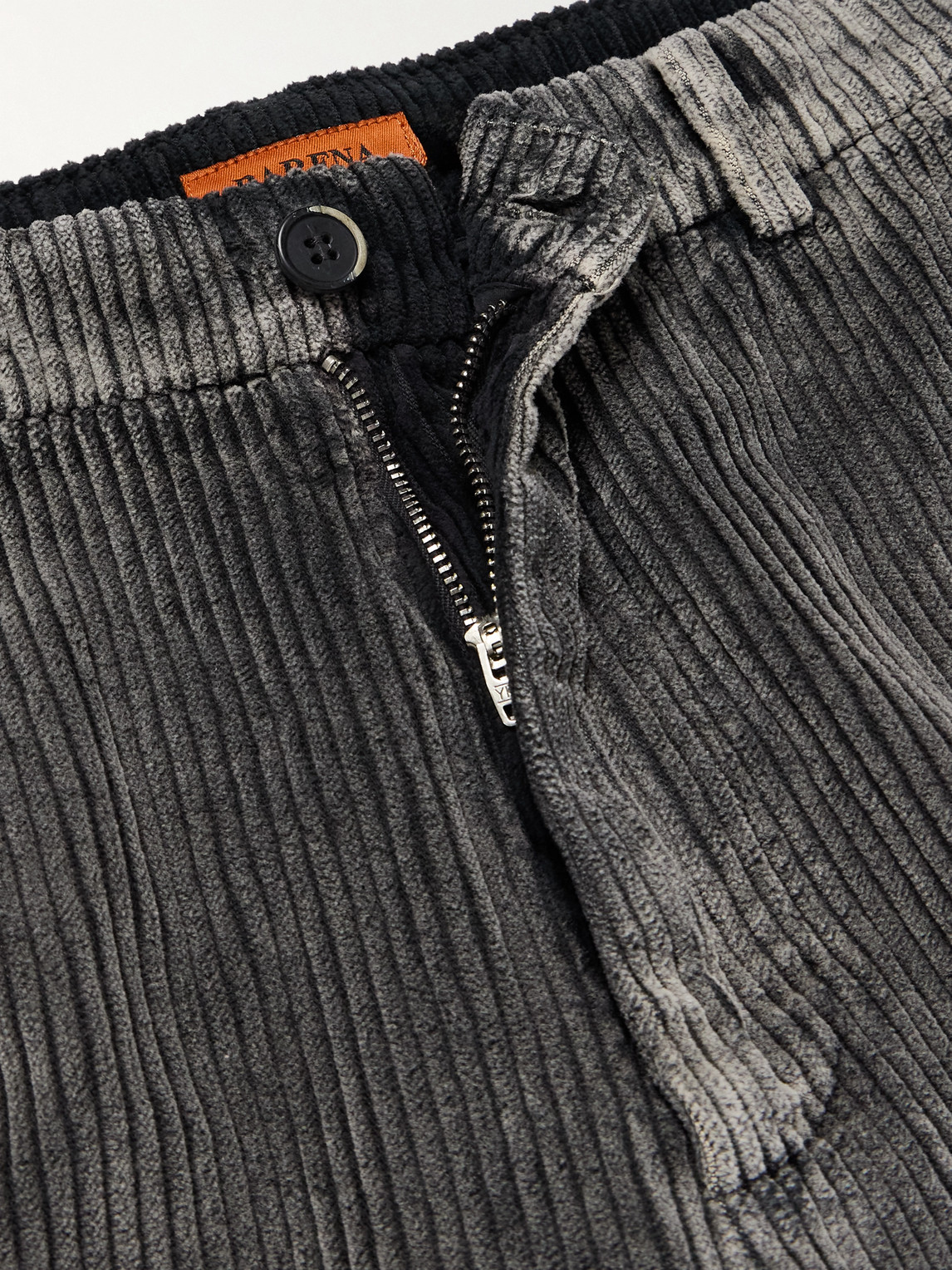 Barena Venezia Canasta Straight-leg Garment-dyed Cotton-corduroy Trousers In Black