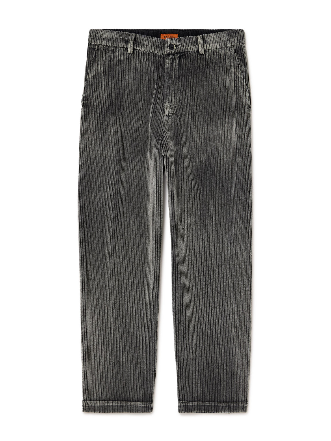 Barena Venezia Canasta Straight-leg Garment-dyed Cotton-corduroy Trousers In Black