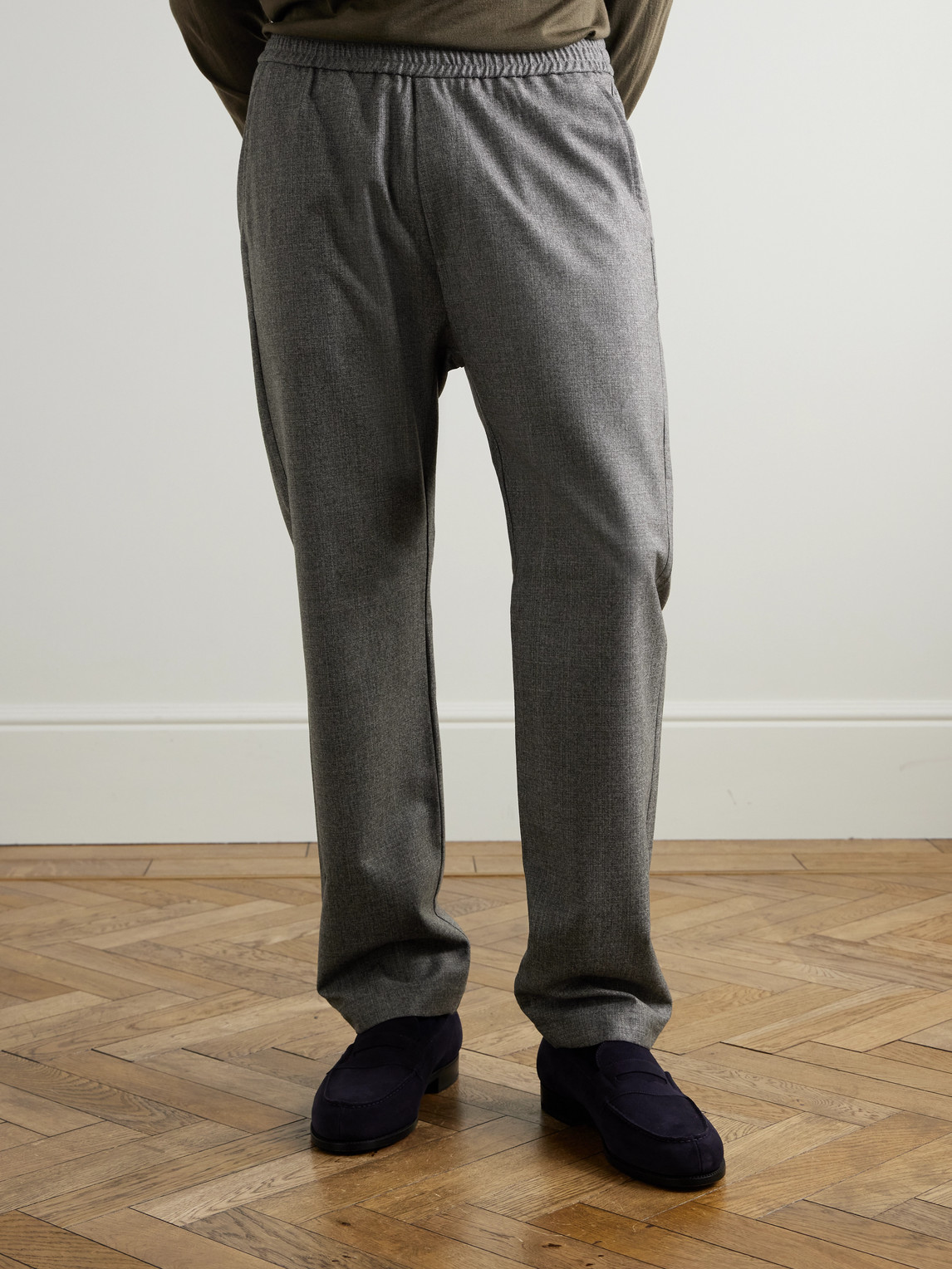 Barena Venezia Straight-leg Virgin Wool Drawstring Trousers In Brown