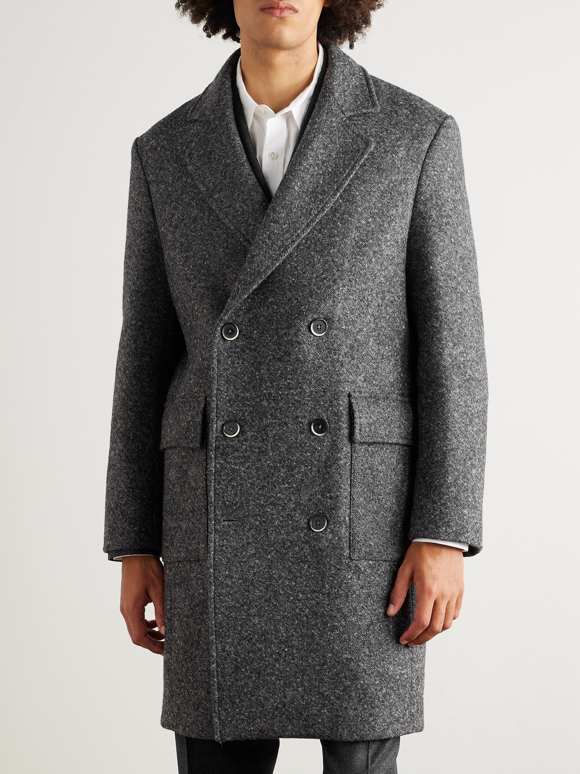 Barena Venezia Double-breasted Melton Wool-blend Coat In Gray