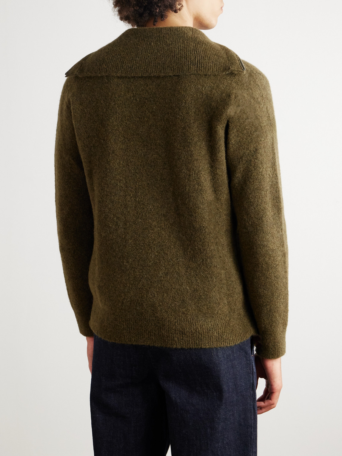 Barena Venezia Alpaca-blend Half-zip Sweater In Green