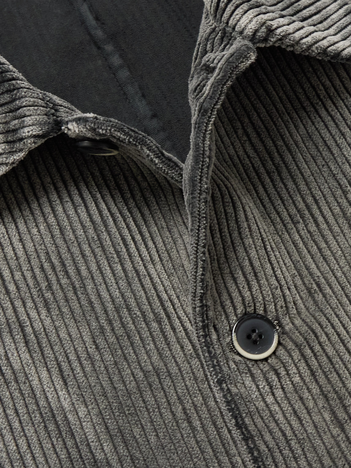 Barena Venezia Garment-dyed Cotton-corduroy Overshirt In Gray