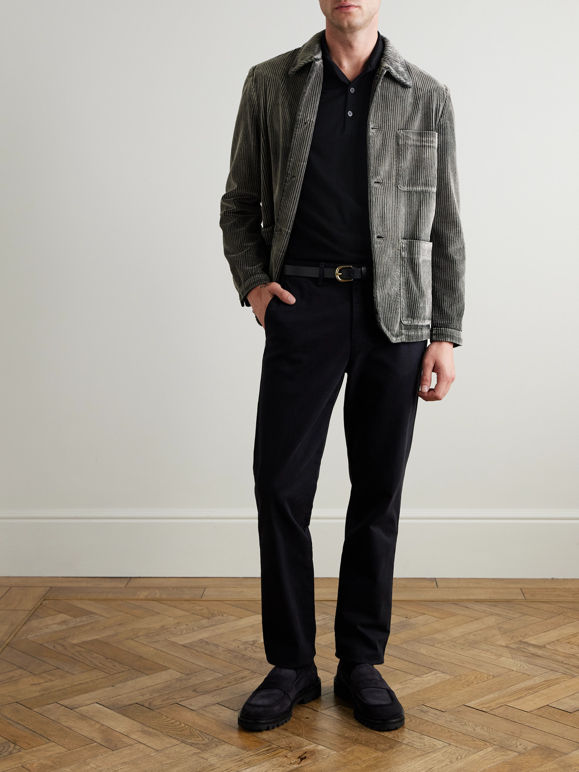 Barena Venezia Garment-dyed Cotton-corduroy Overshirt In Gray