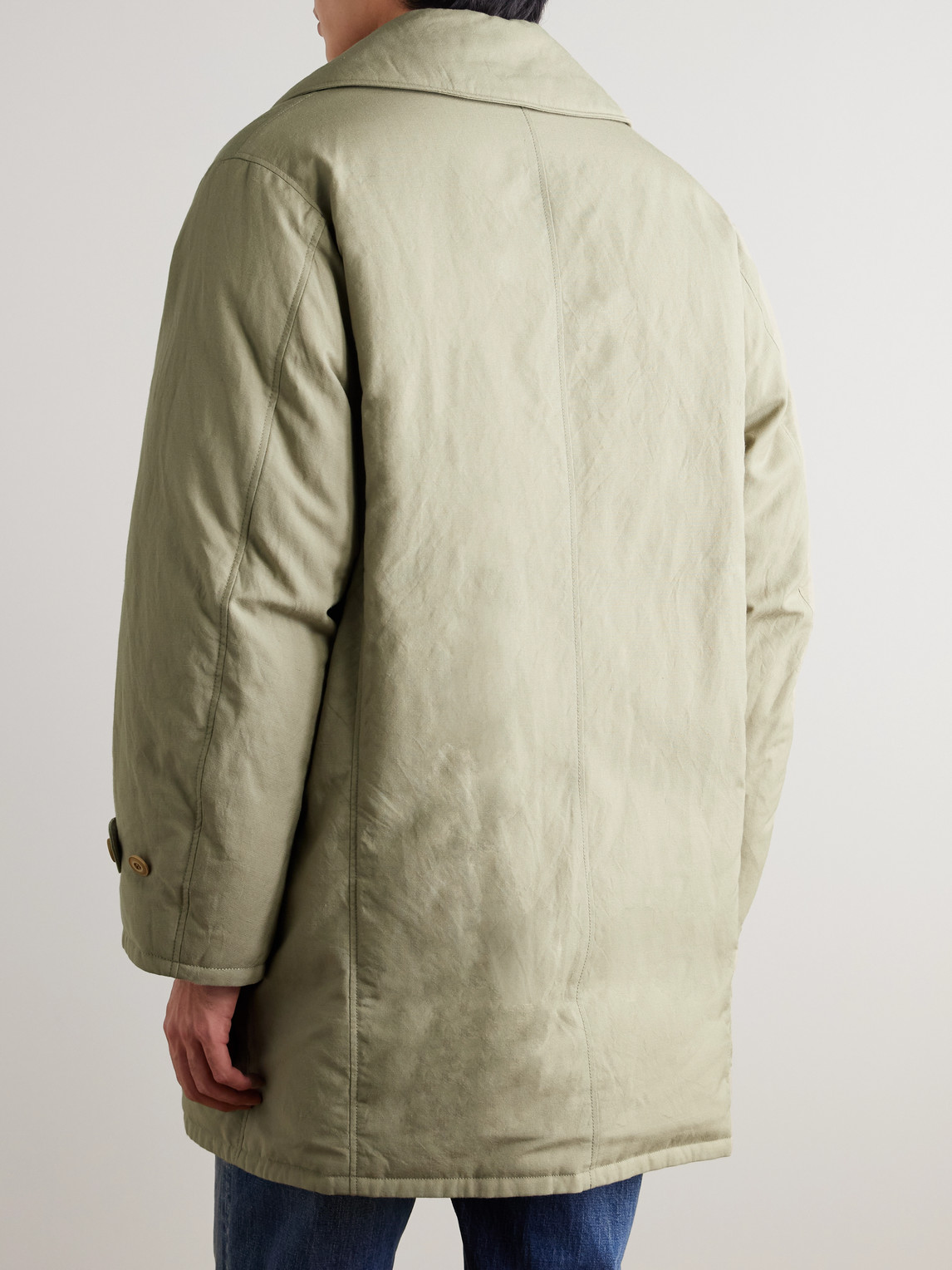 Visvim Winslow Padded Wool And Linen-blend Down Coat In Neutral